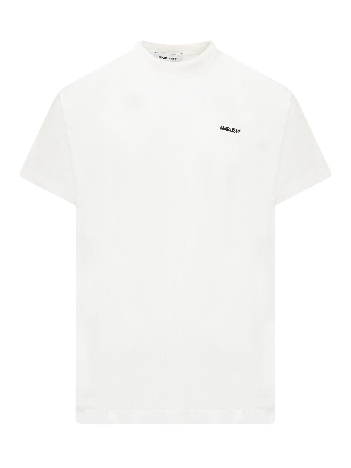 Shop Ambush Logo Embroidered Crewneck T-shirt In White