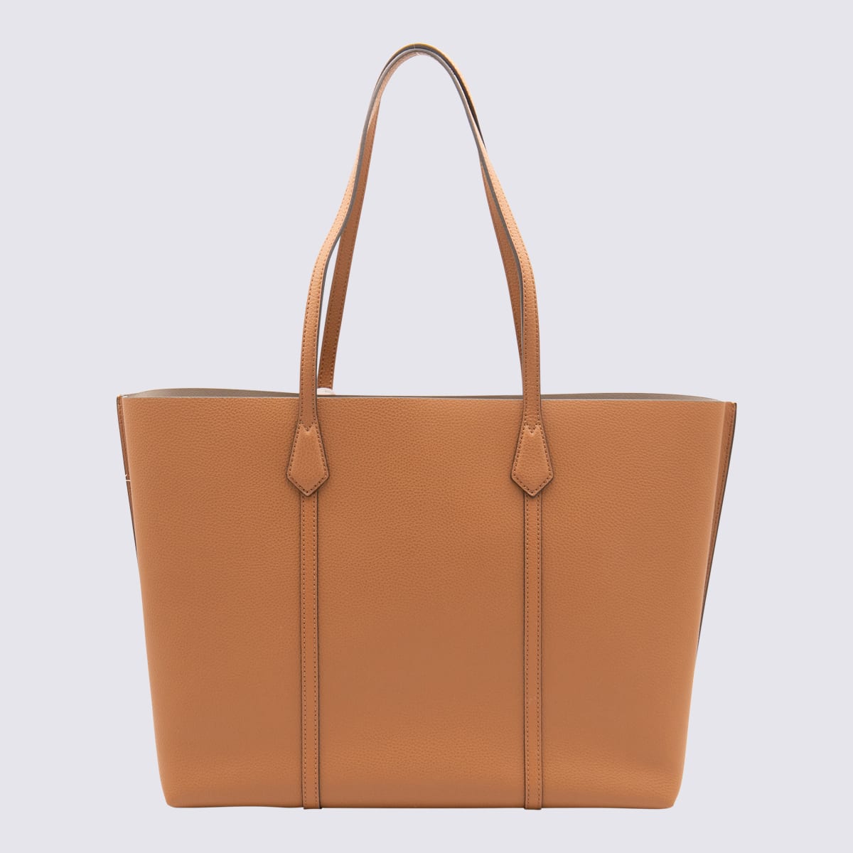 Shop Tory Burch Brown Leather Perry Tote Bag In Light Amber