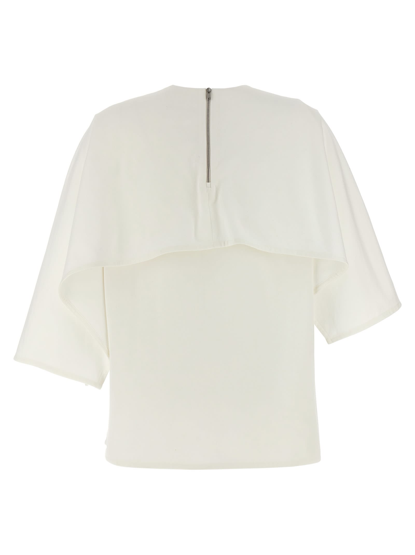 Shop Jil Sander Integrated Cape T-shirt In White