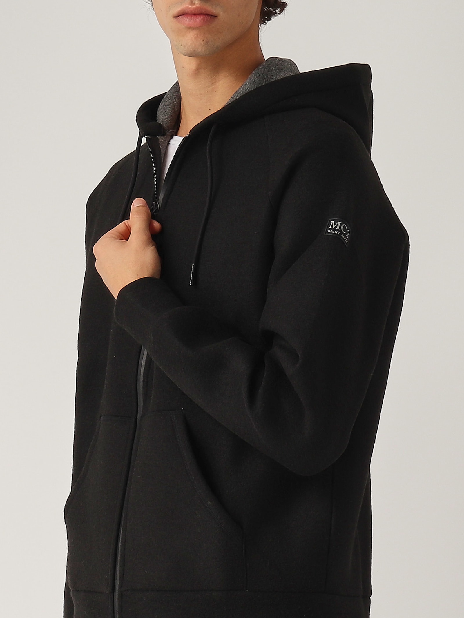 Shop Mc2 Saint Barth Carrel Hoodie Full Zip Hoodie In Nero