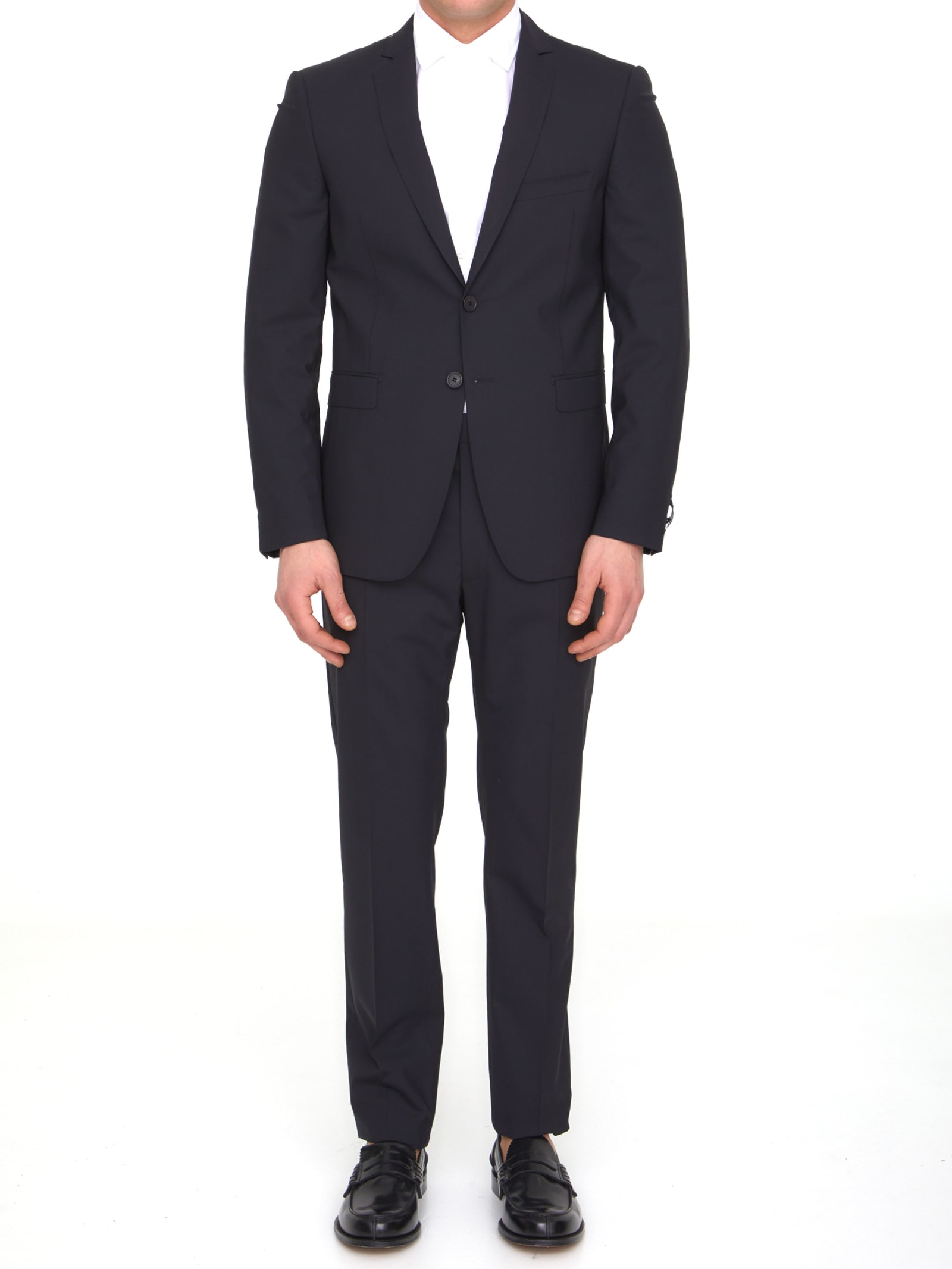 Shop Tonello Black Wool Two-piece Suit