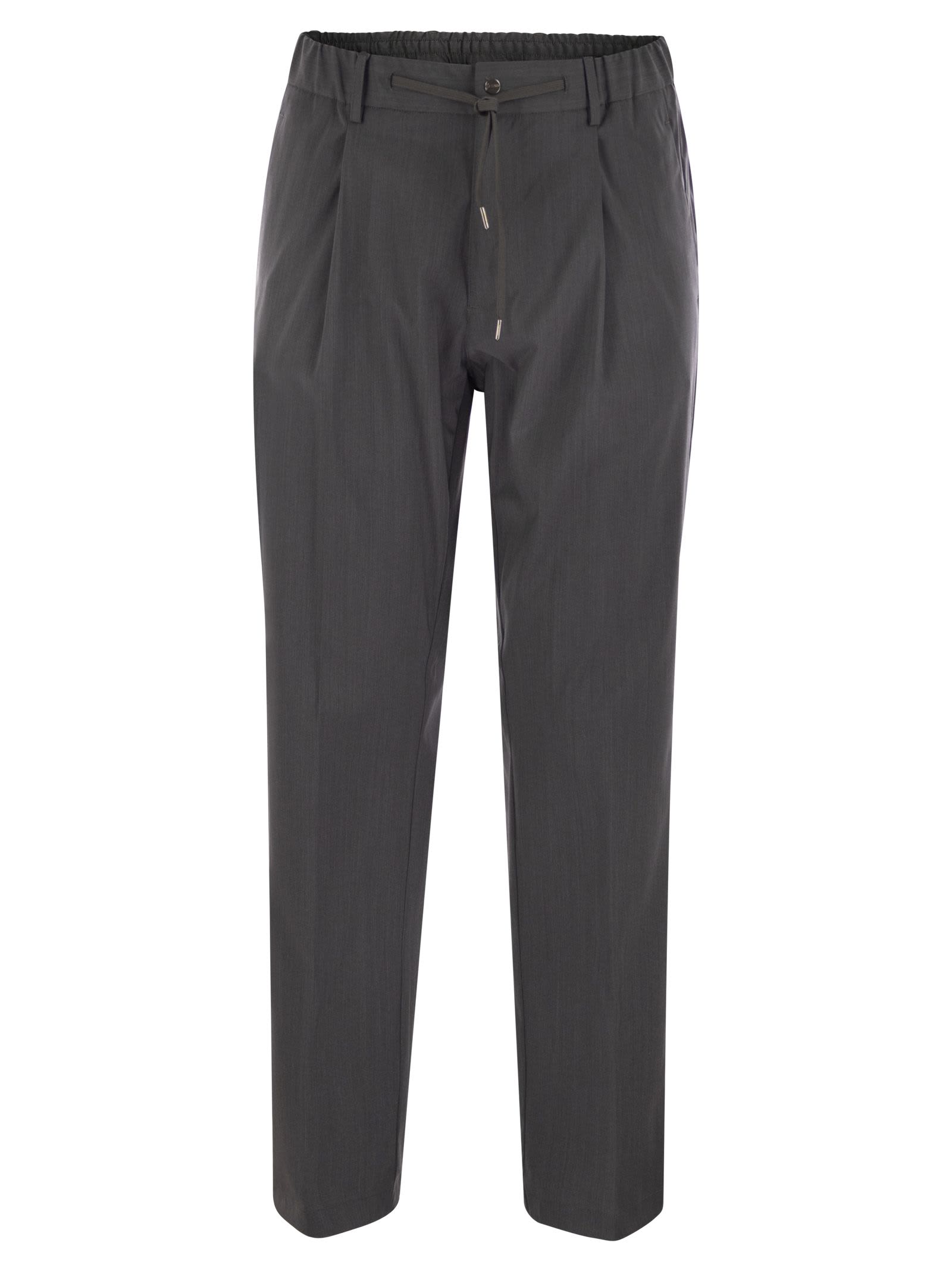 Herno Men Tech Wool Trousers In Anthracite