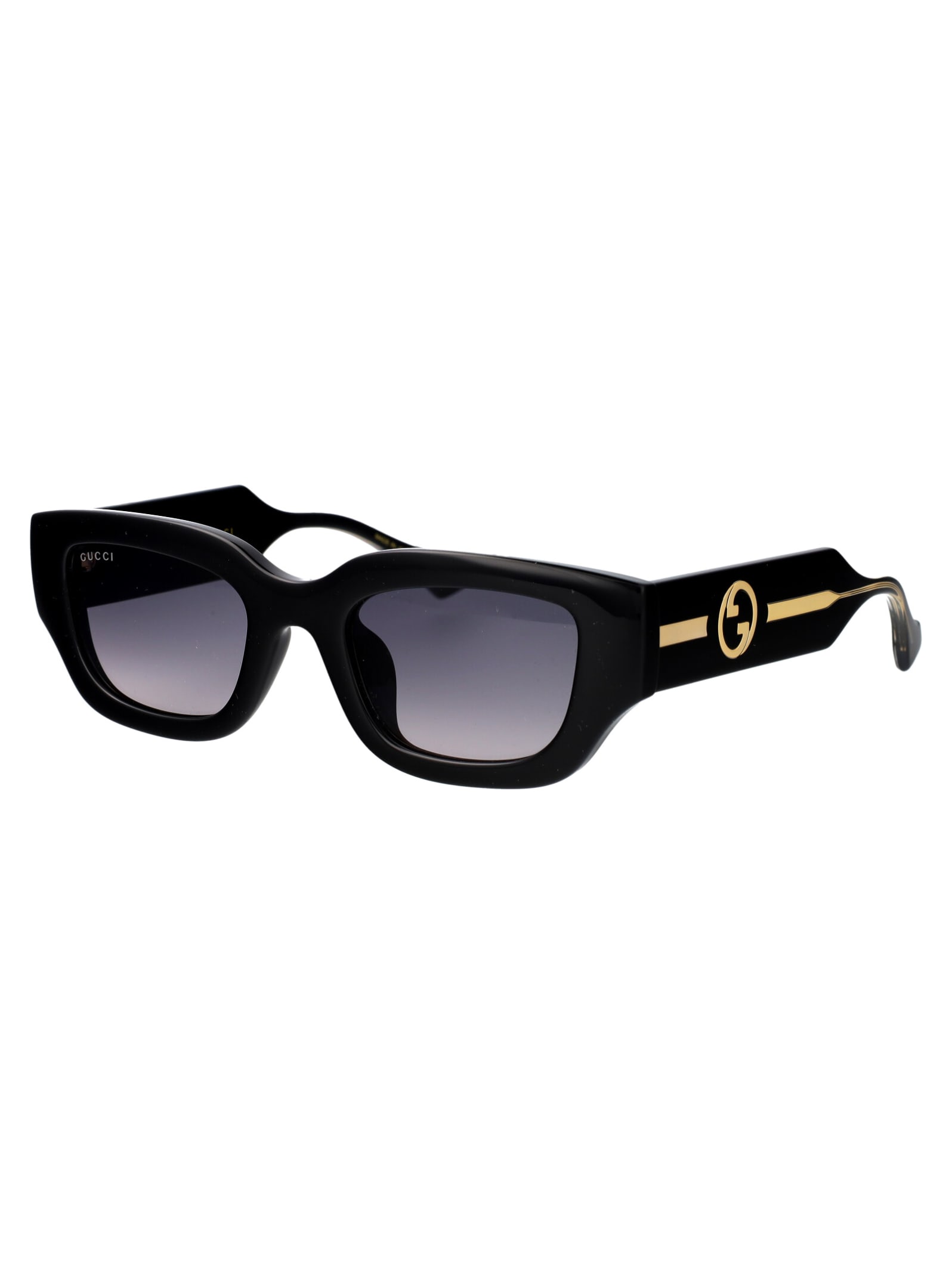 Shop Gucci Gg1558sk Sunglasses In 001 Black Crystal Grey