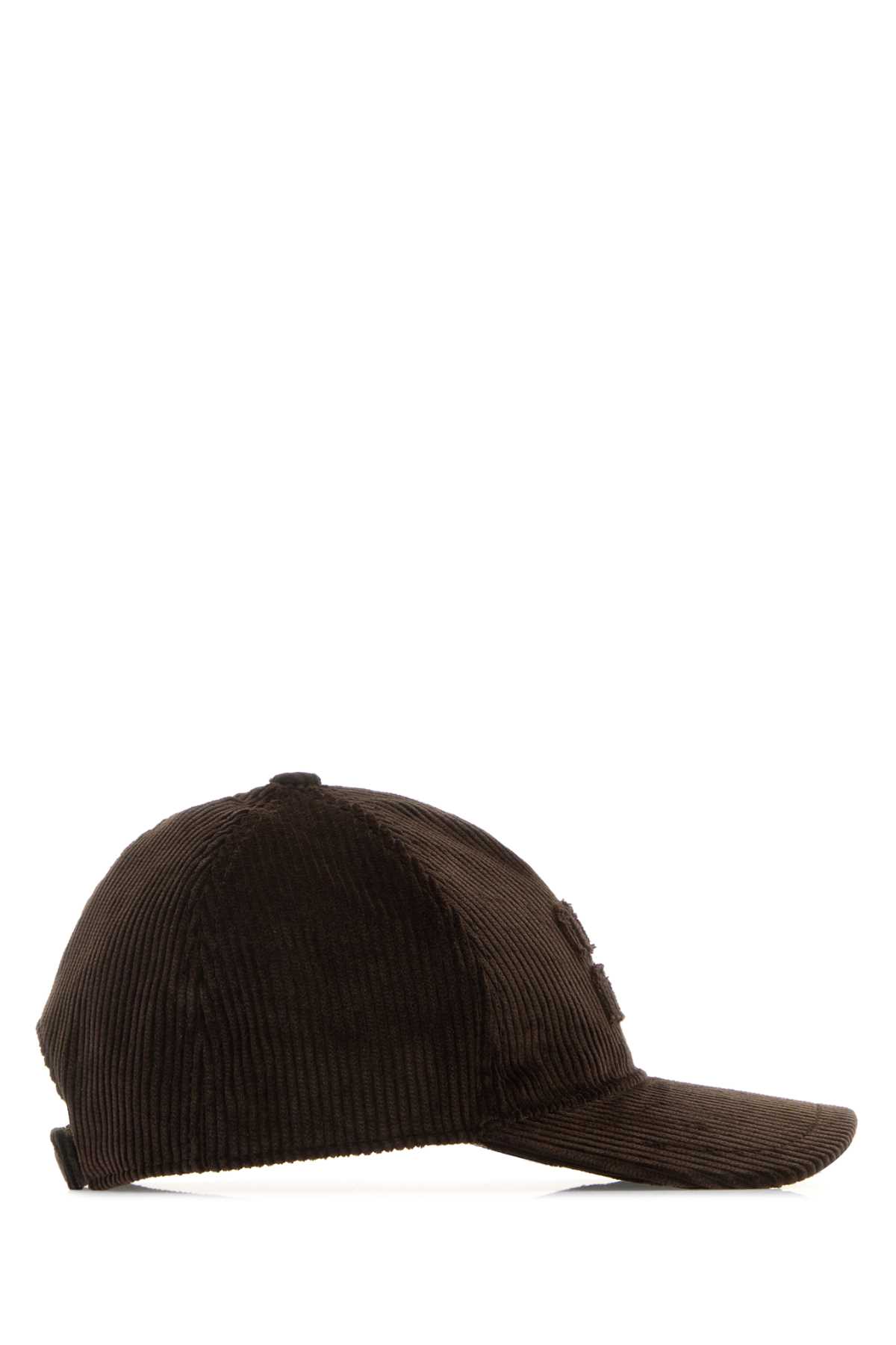 Miu Miu Dark Brown Corduroy Baseball Cap In Brown