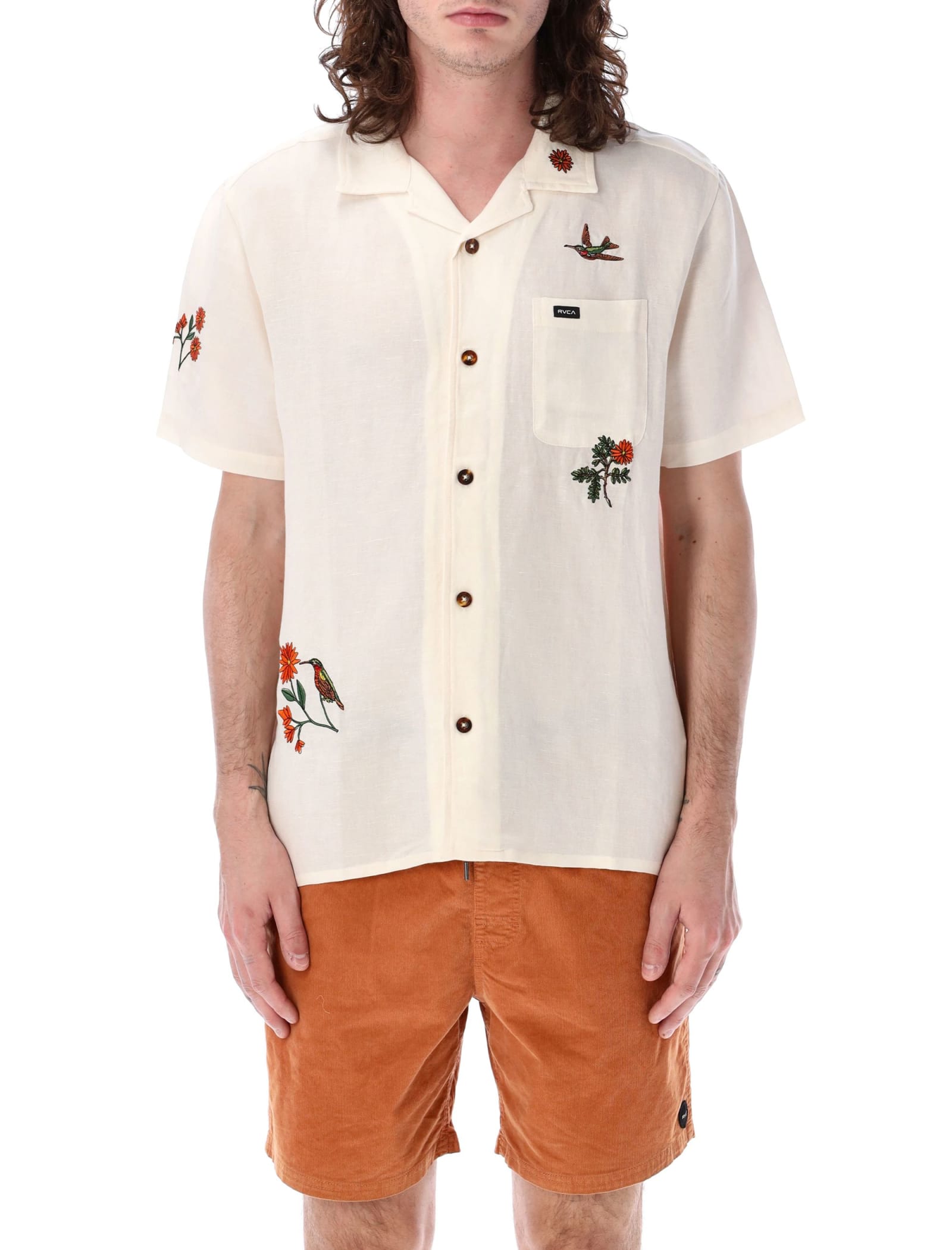 Shop Rvca Nectar Shirt In Natural