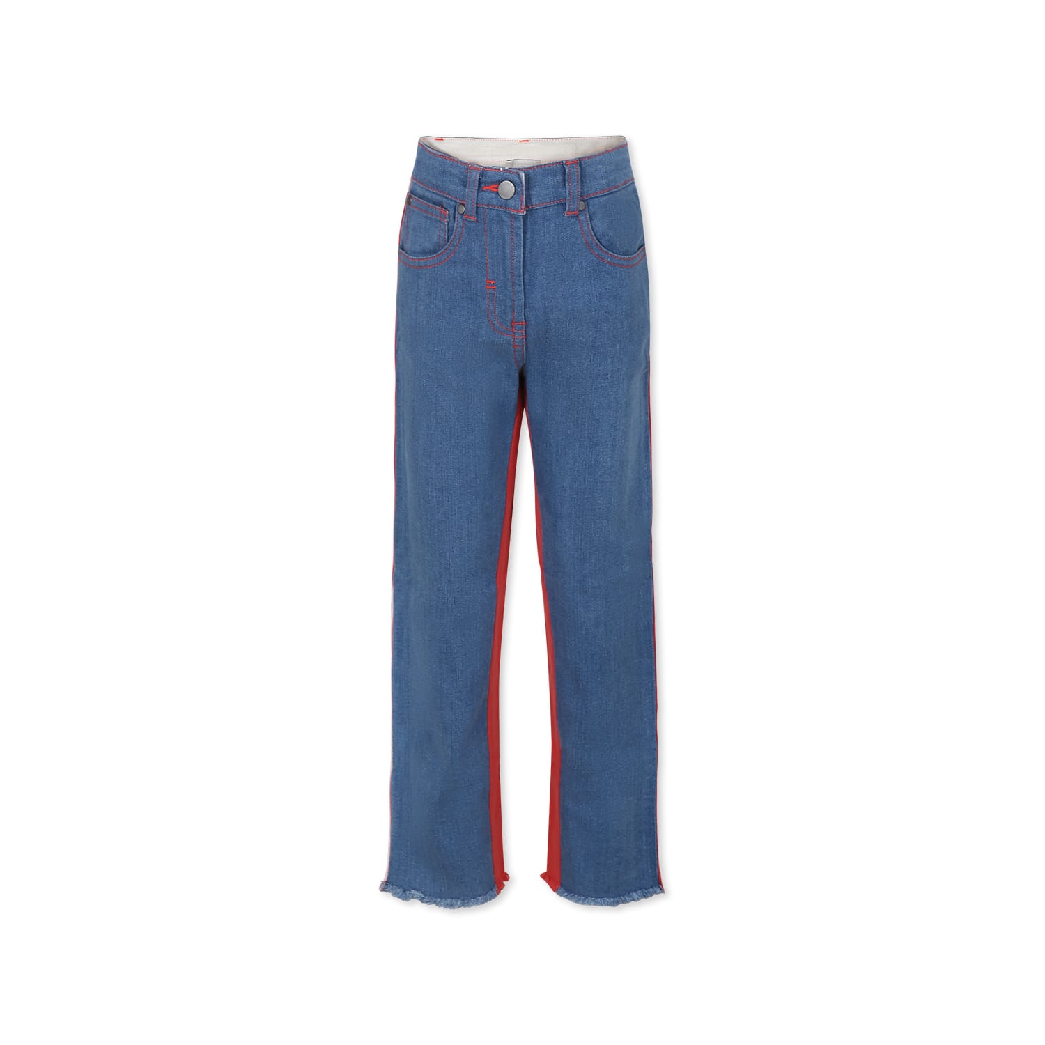 Stella Mccartney Kids' Blue Jeans For Girl With Logo In Denim