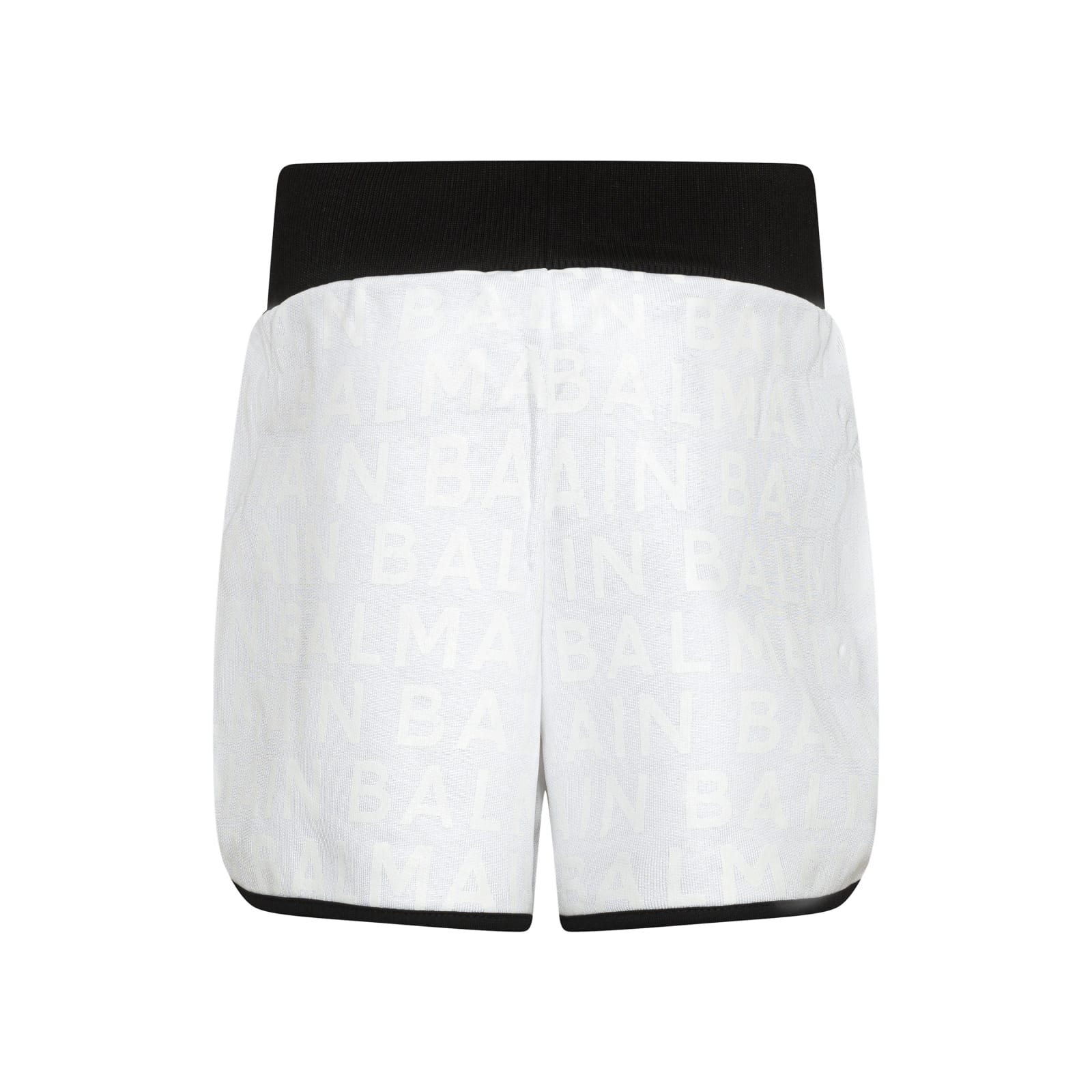 Shop Balmain Shorts Con Logo In White