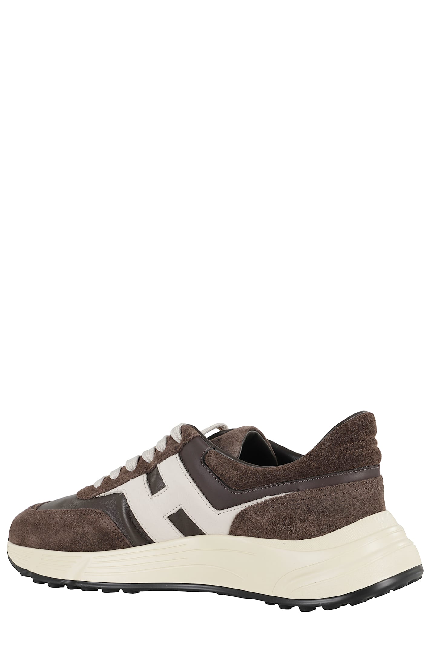 Hogan Coffee Brown Leather Sneakers With Memory Foam Insole In Brown