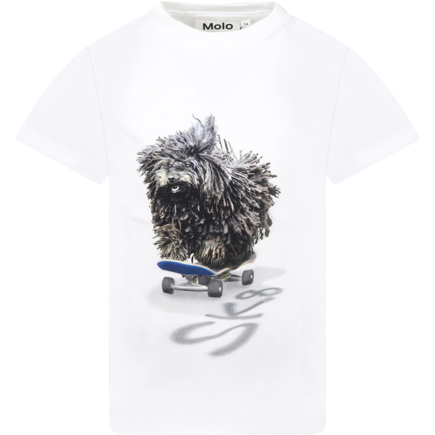 Molo White T-shirt For Kids With Dog