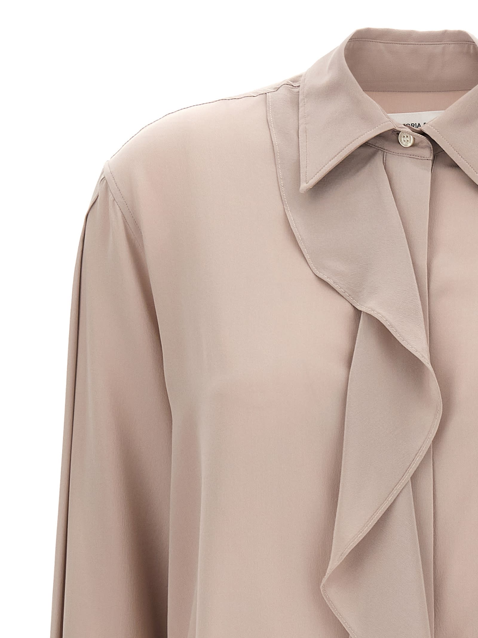 Victoria Beckham Purple Asymmetric Ruffle Blouse In Purple