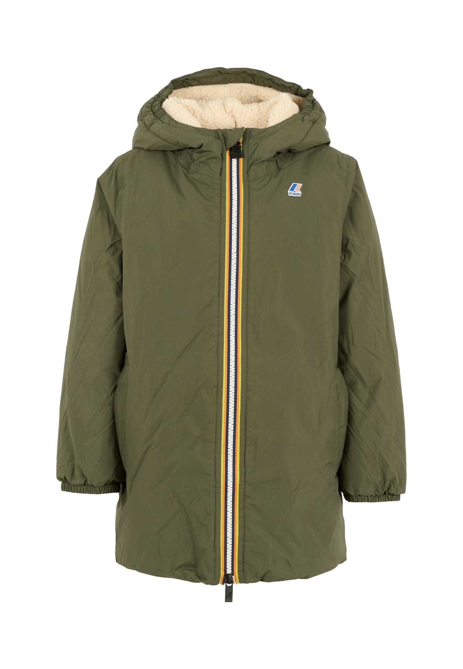 K-way Green Jacket For Kids With Logo In Green