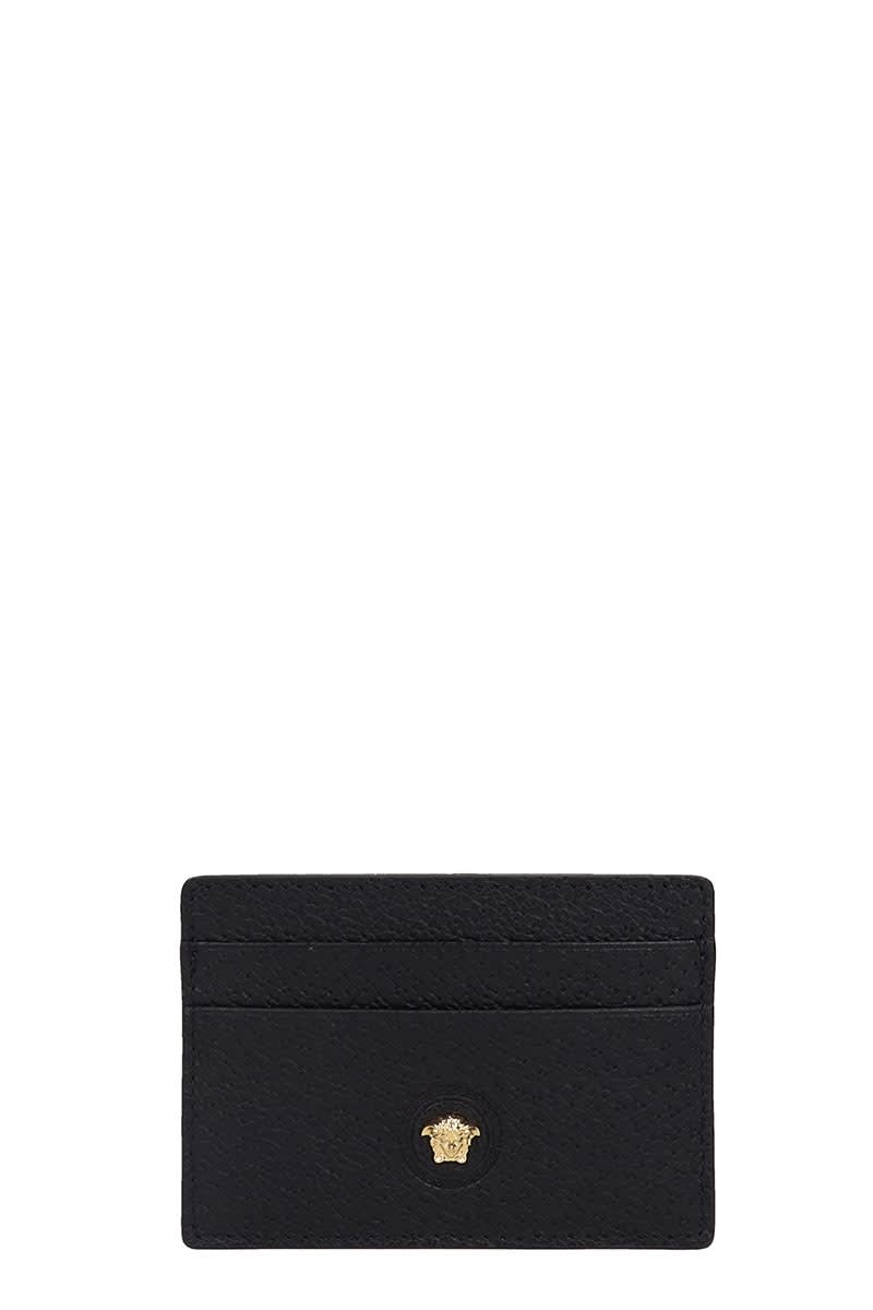Versace Wallet In Black Leather
