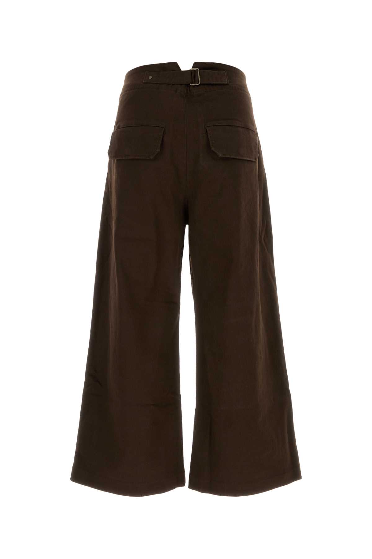 Entire Studios Brown Stretch Cotton Cinch Pant In Toastto