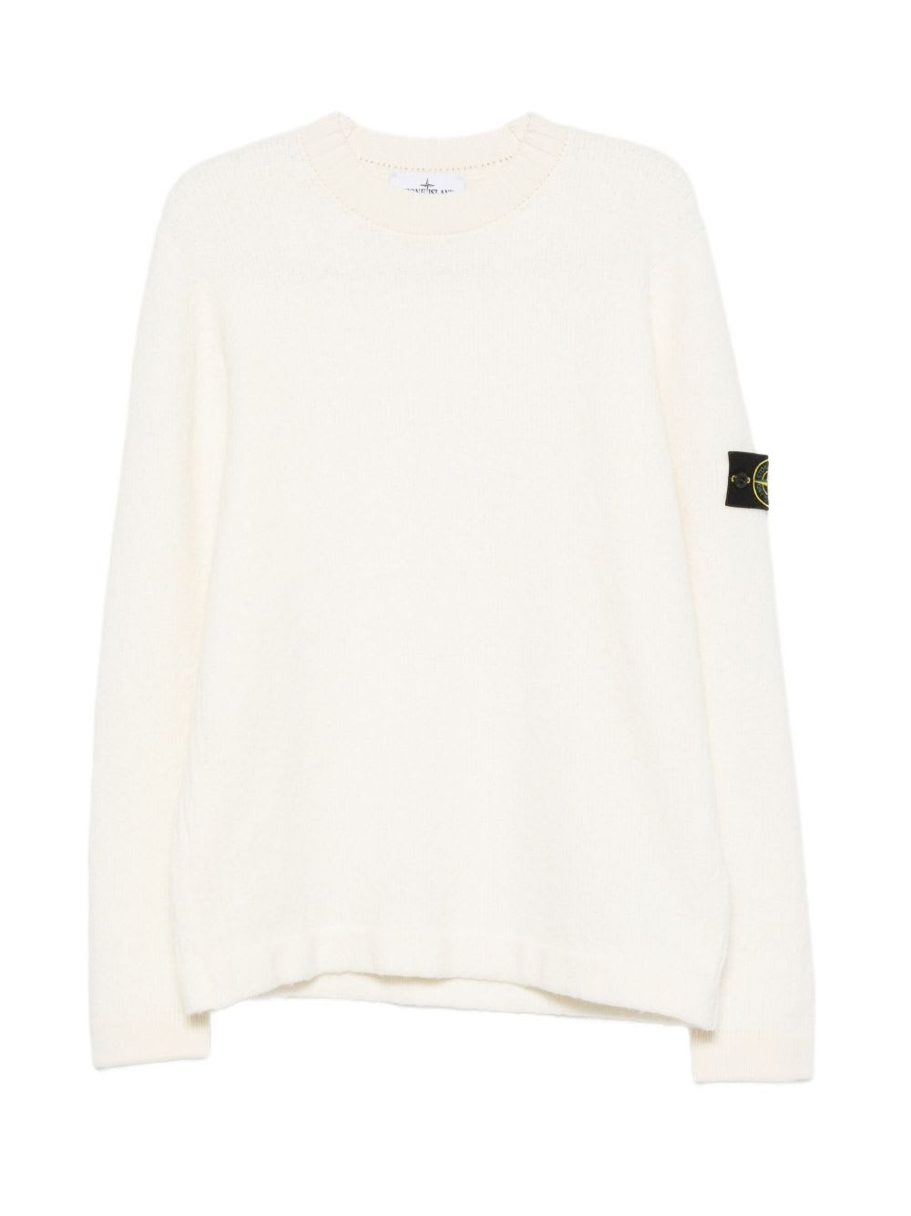Stone Island Wool Blend Crewneck Sweater In White