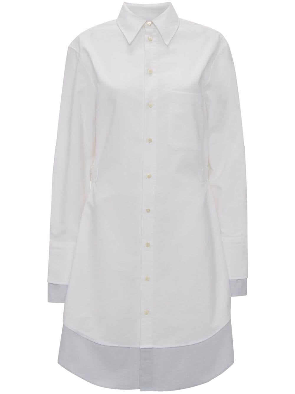 Shop Jw Anderson Double Shirt Dress Sleeve Long In White