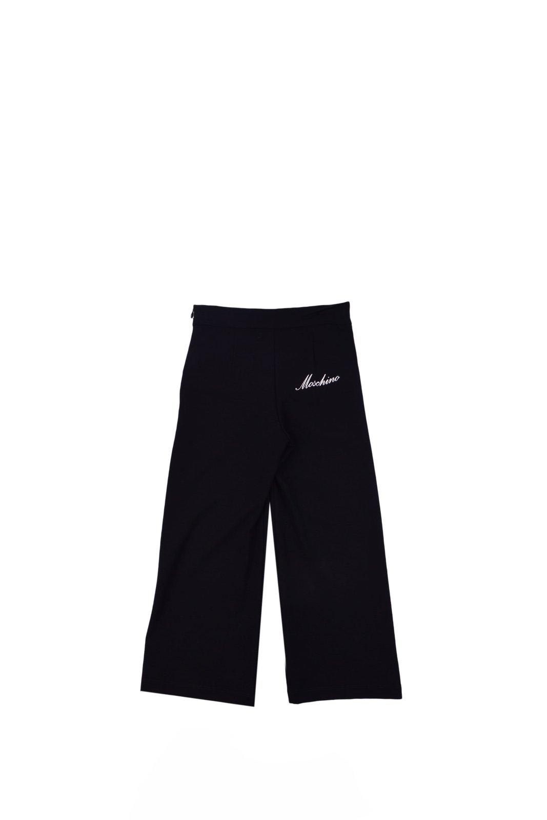 Shop Moschino Button-detailed Straight-leg Trousers In Nero Black