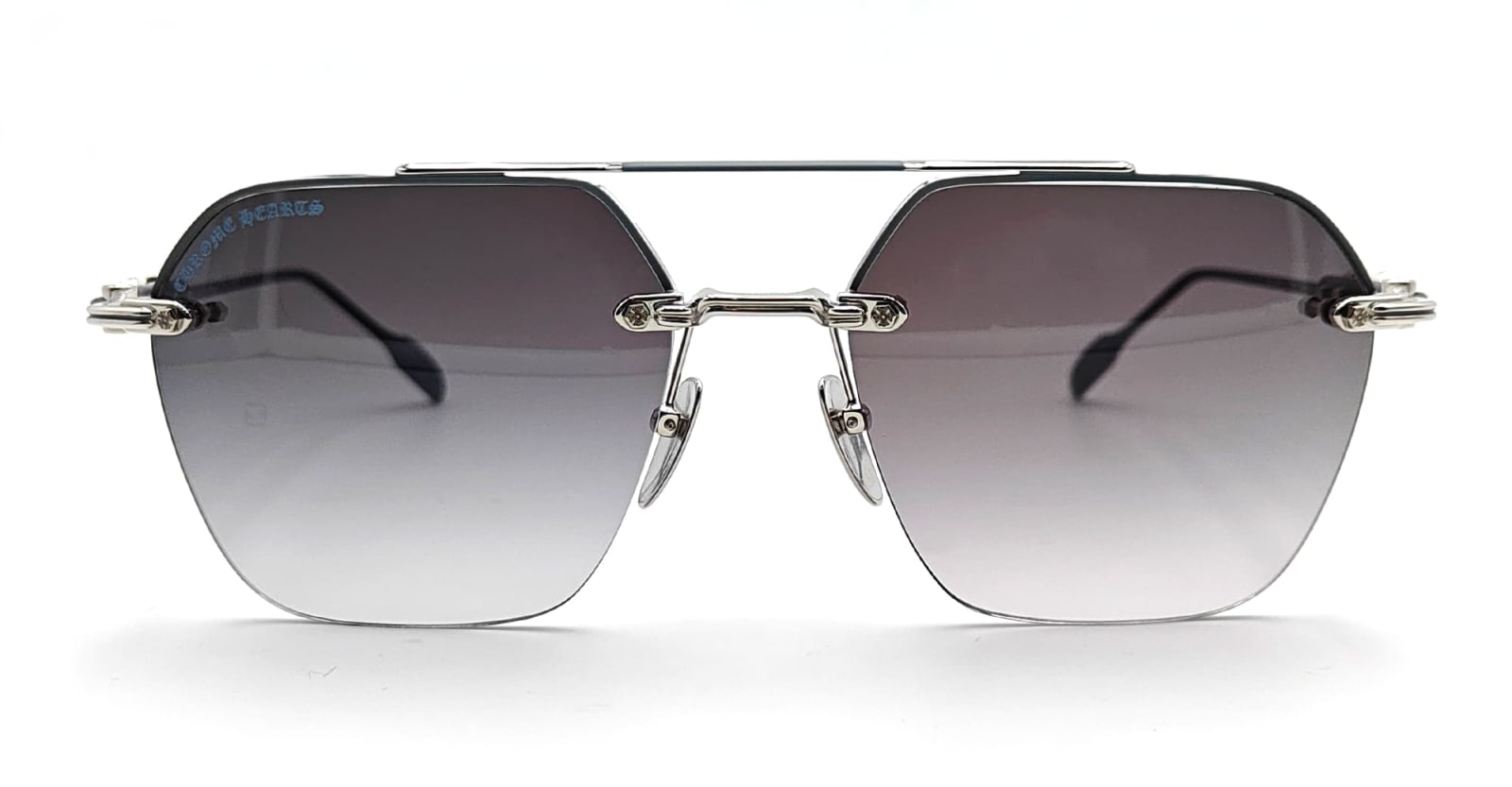Shop Chrome Hearts Stinger - Shiny Silver Sunglasses