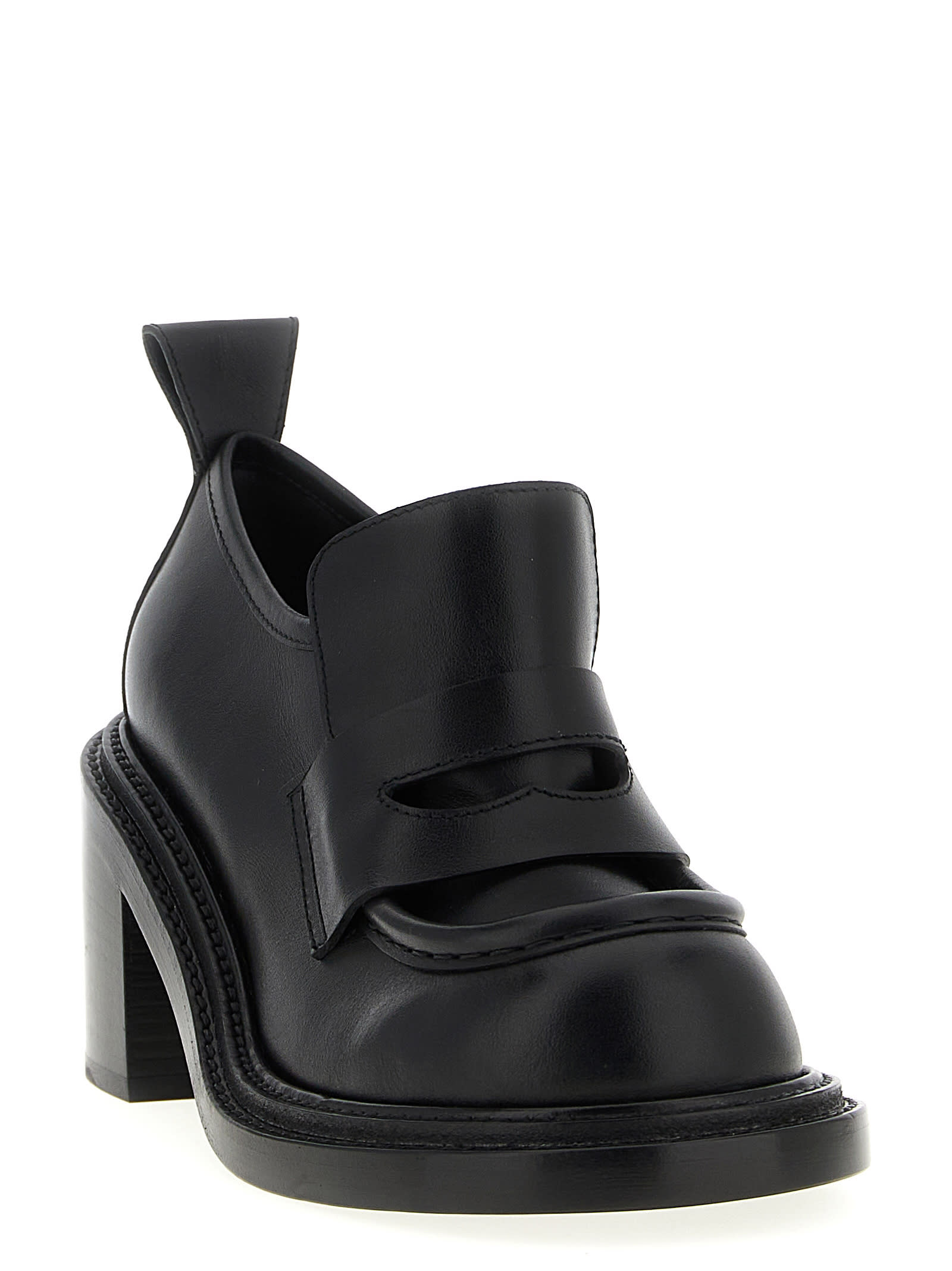 Moschino 90mm Olivia Leather Loafers In Black