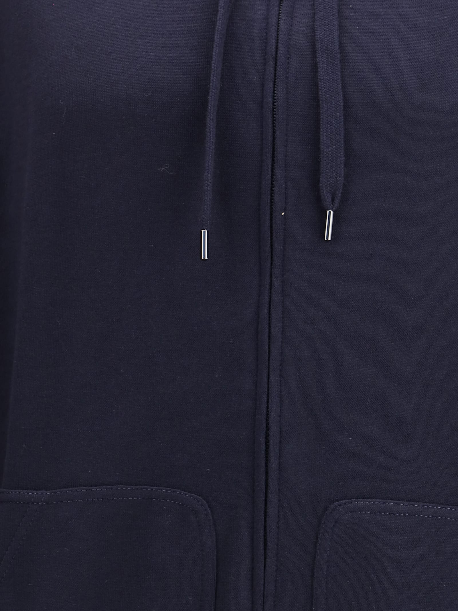 Brunello Cucinelli Men Double Zip Hoodie In Blue