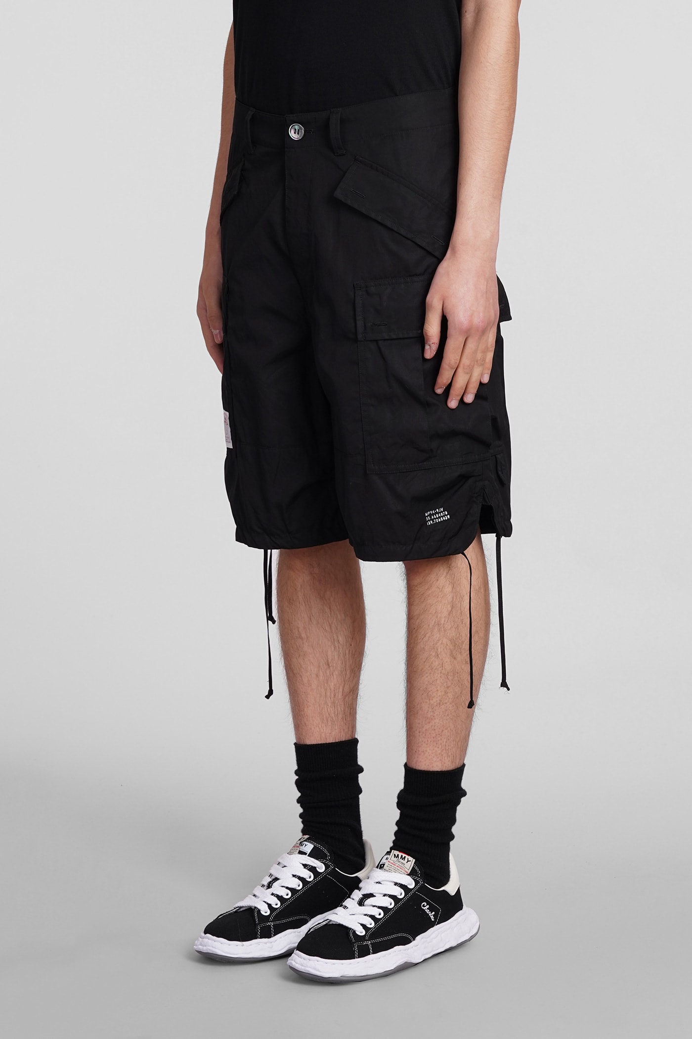 Shop Undercover Shorts In Black Cotton