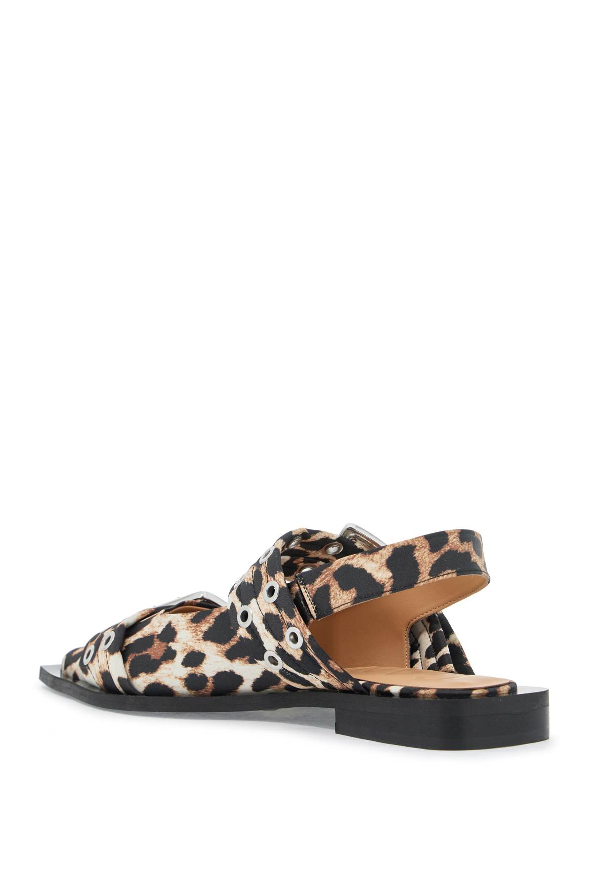 Shop Ganni Slingback Flats In Leopard (brown)