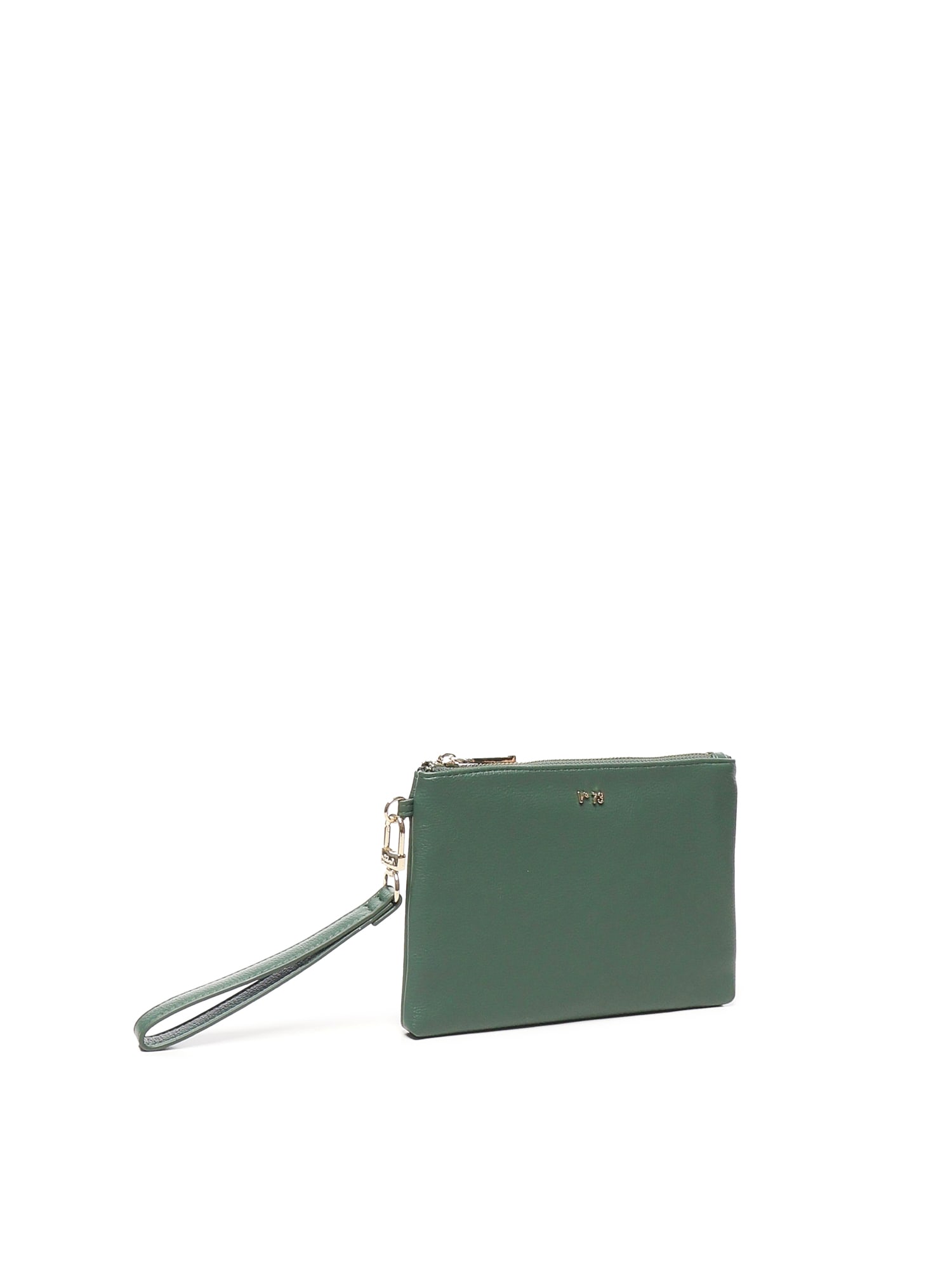 V73 Logo-lettering Clutch Bag In Green