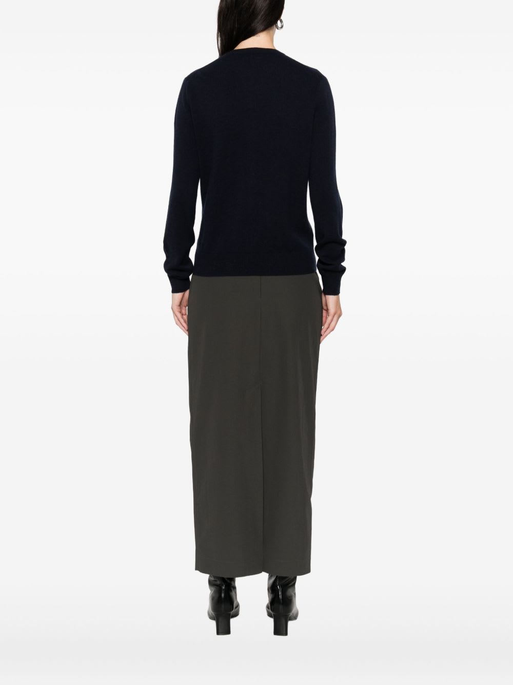 Goat Soft  Crewneck Cardigan In Blue