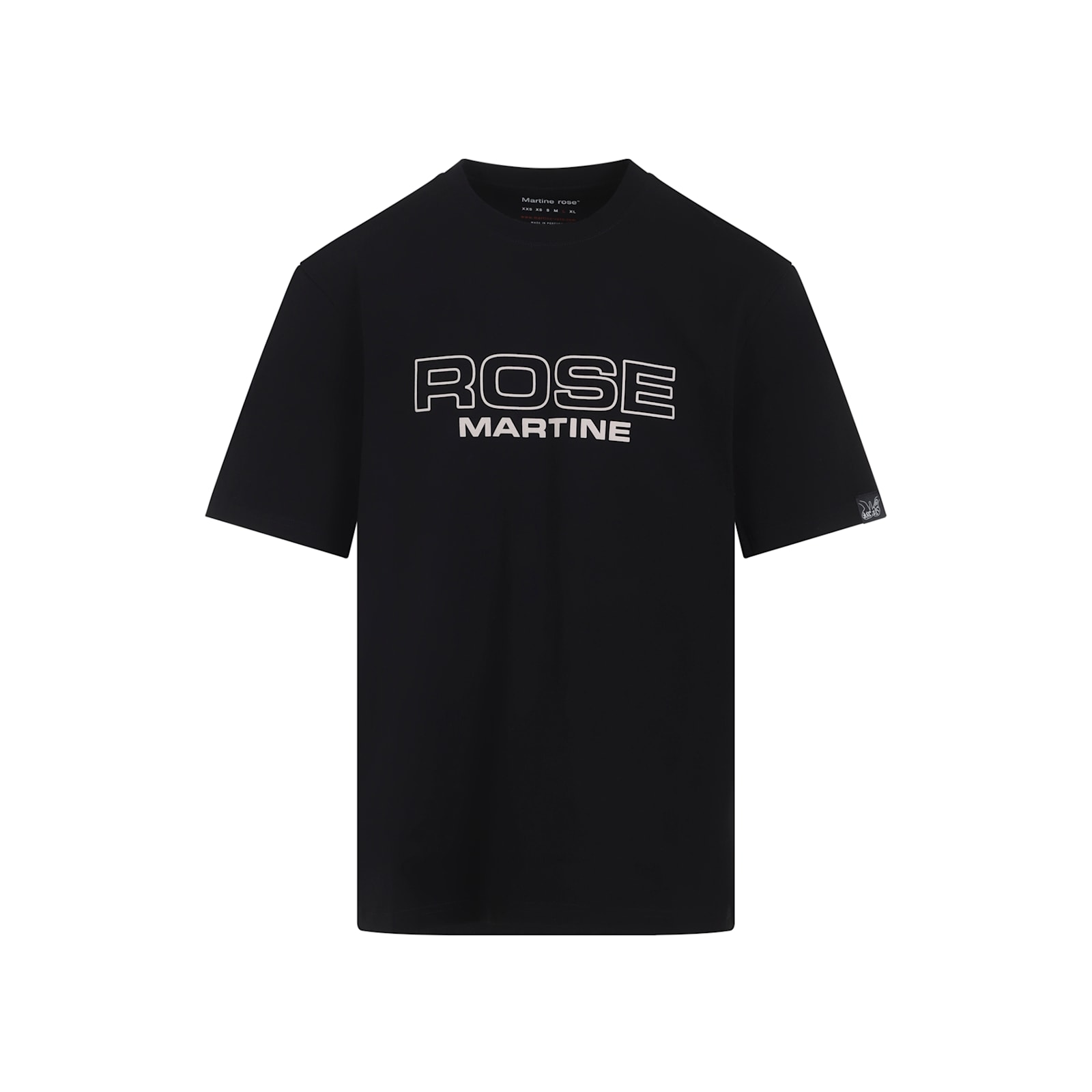 Martine Rose Black Short-sleeve T-shirt With Bold Front Print In Blue