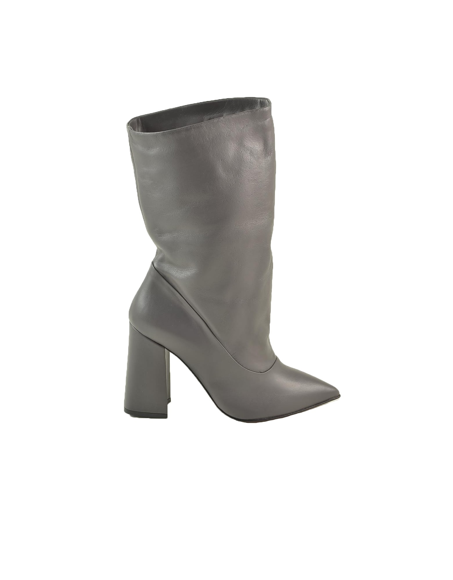 Ballantyne Gray Leather Pointy Boots