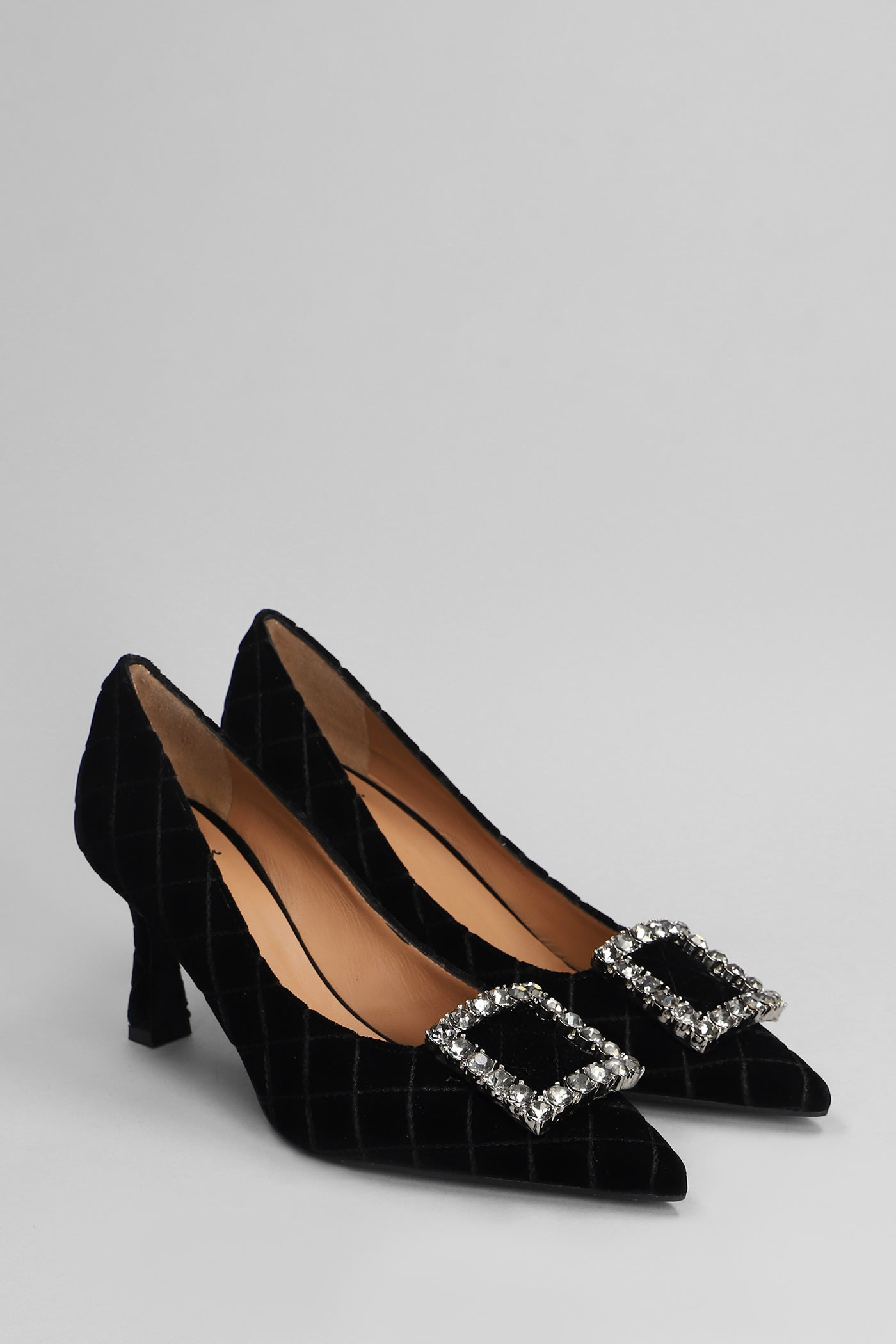 Shop Roberto Festa Lilly Pumps In Black Velvet