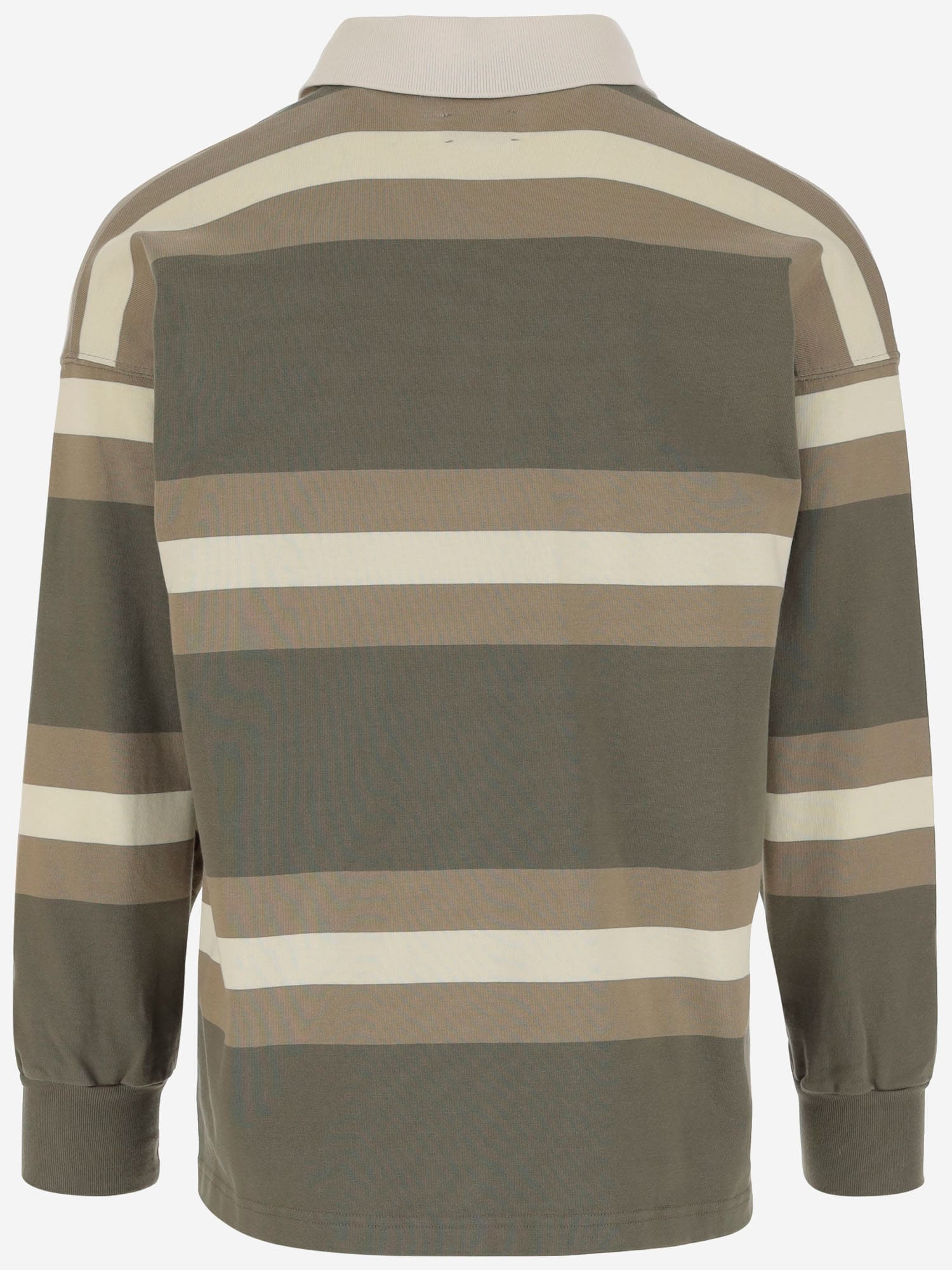 Shop Autry Cotton Polo Shirt With Striped Pattern And Logo In Red