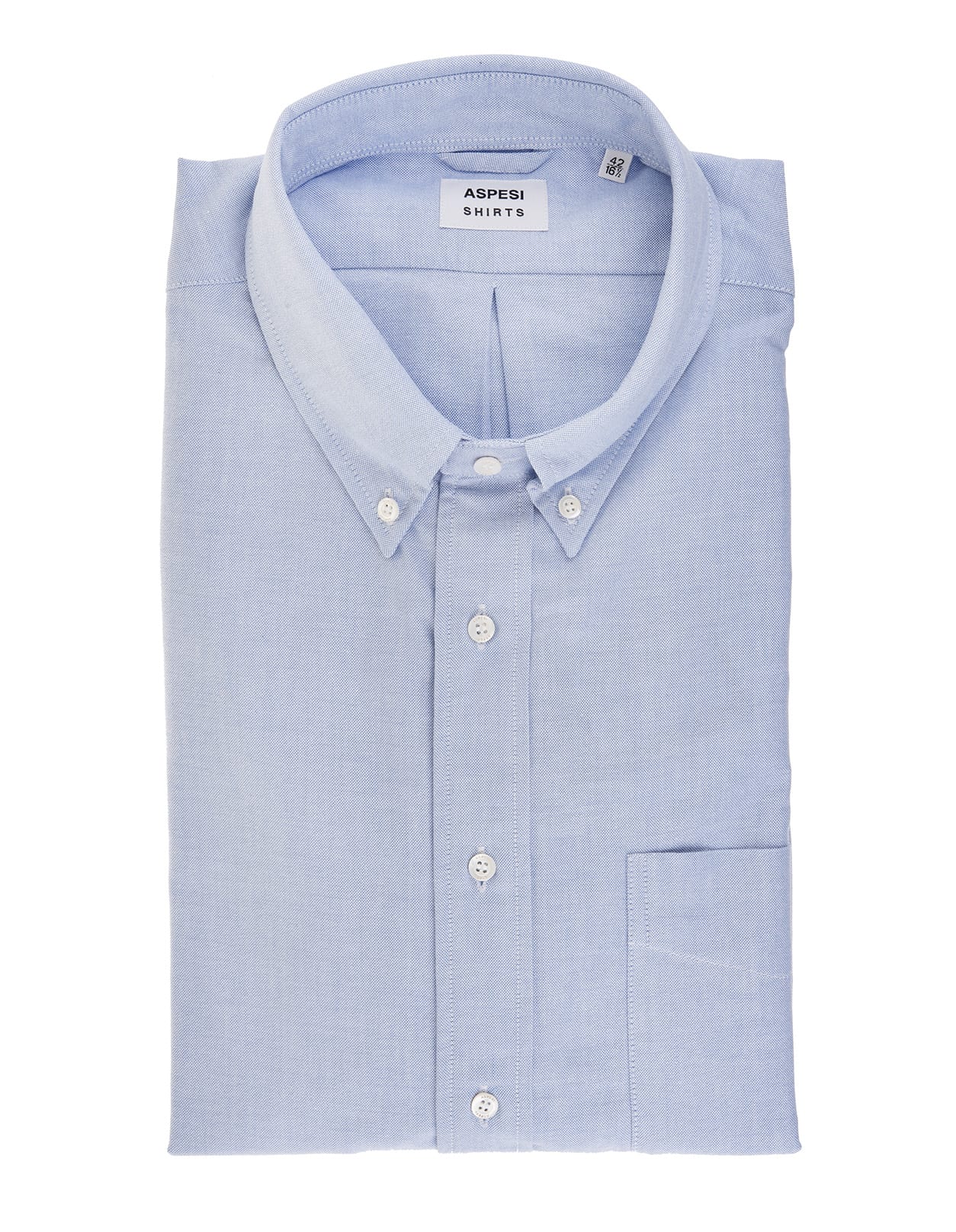 Aspesi Man Light Blue Cotton Oxford Shirt