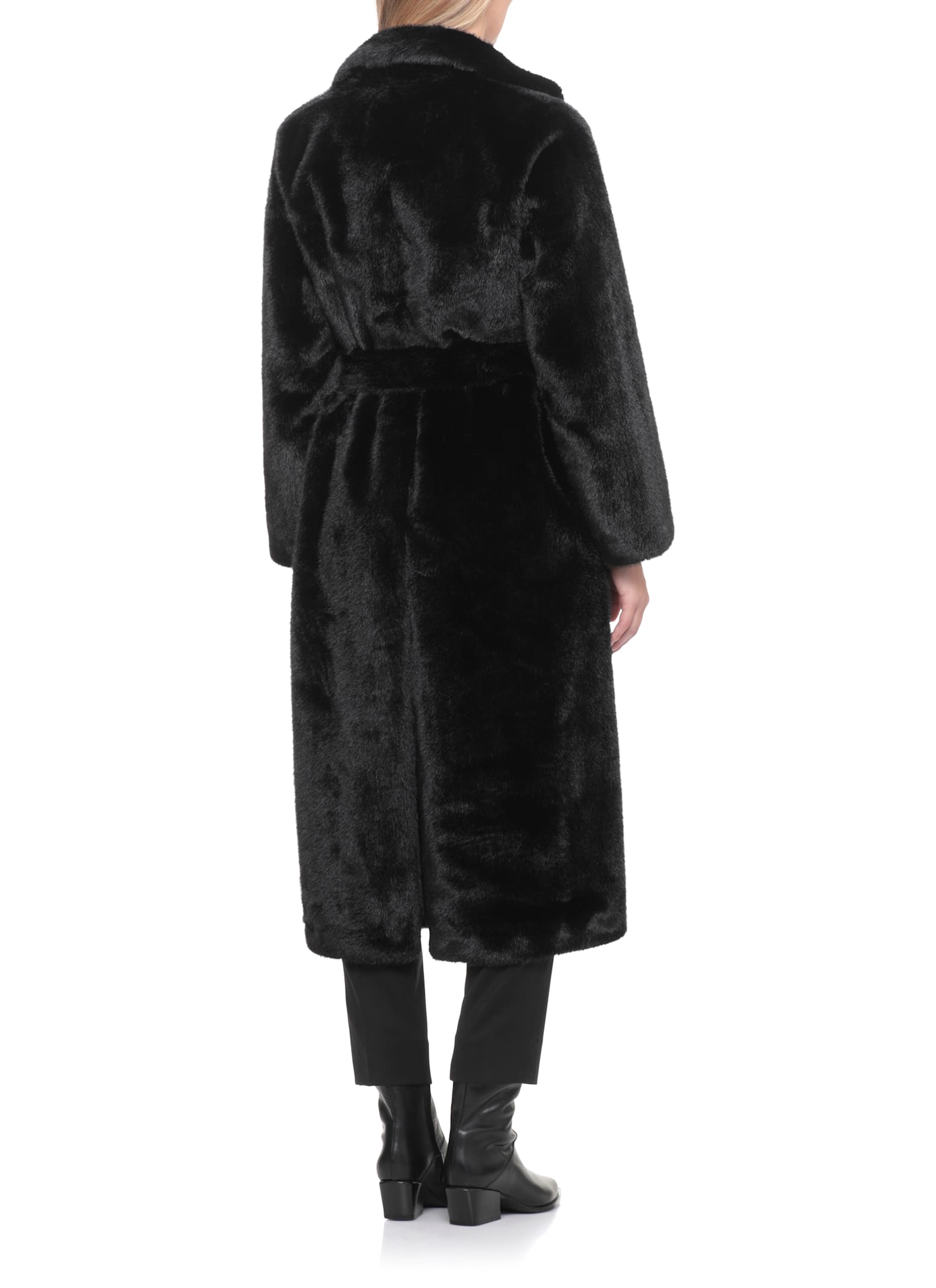 Valentini 1972 Synthetic Fur Coat In Black