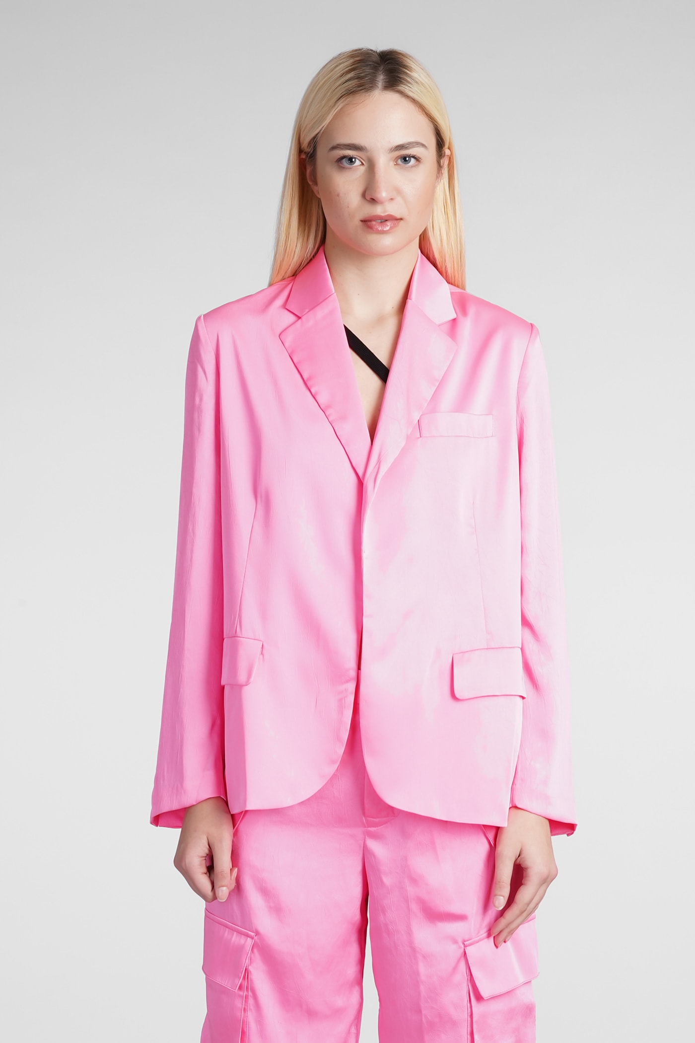 Laneus Blazer In Rose-pink Cotton
