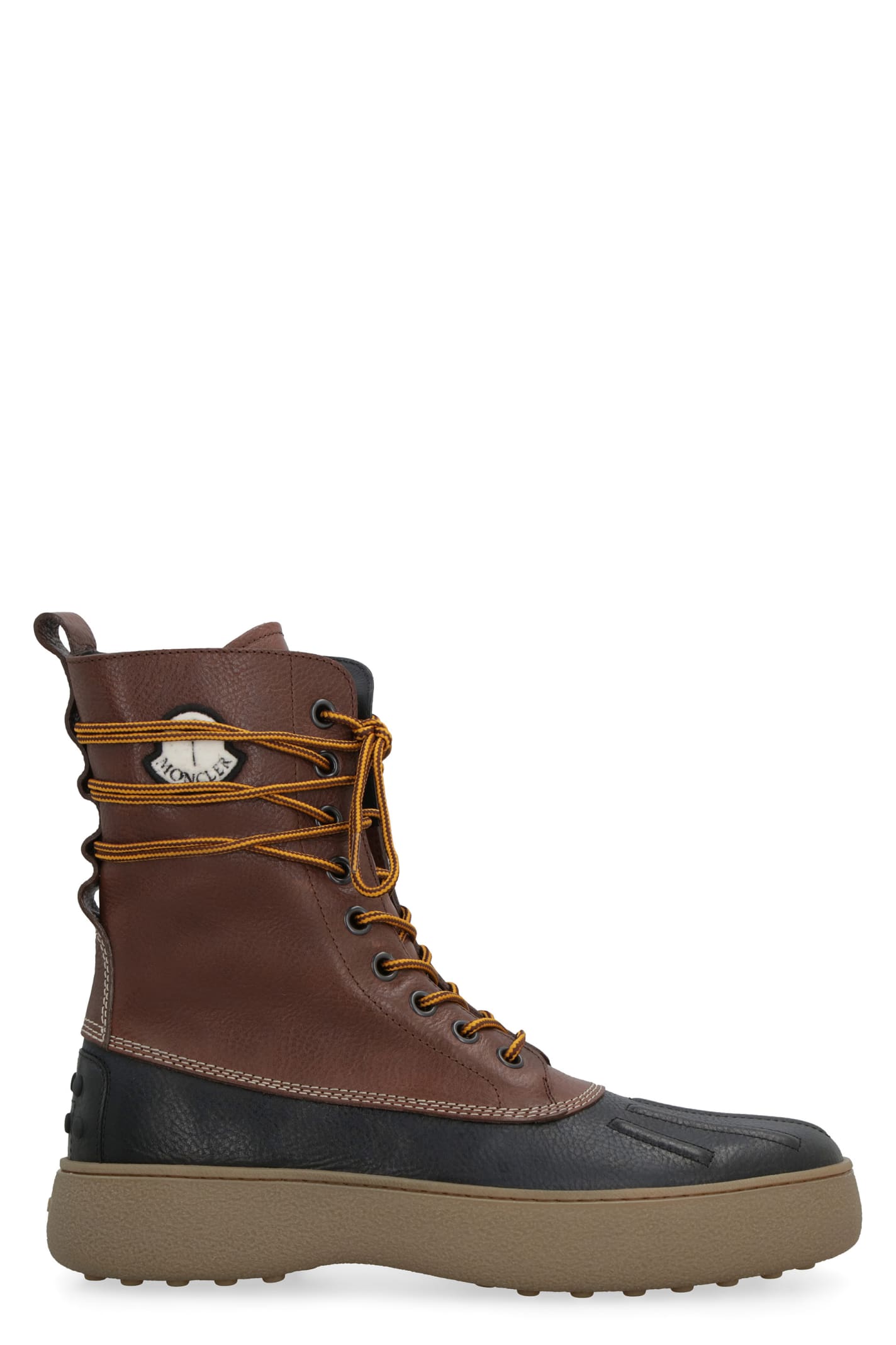 Moncler Genius Tods X 8 Moncler Palm Angels - Winter Gommino Leather Boots In Brown