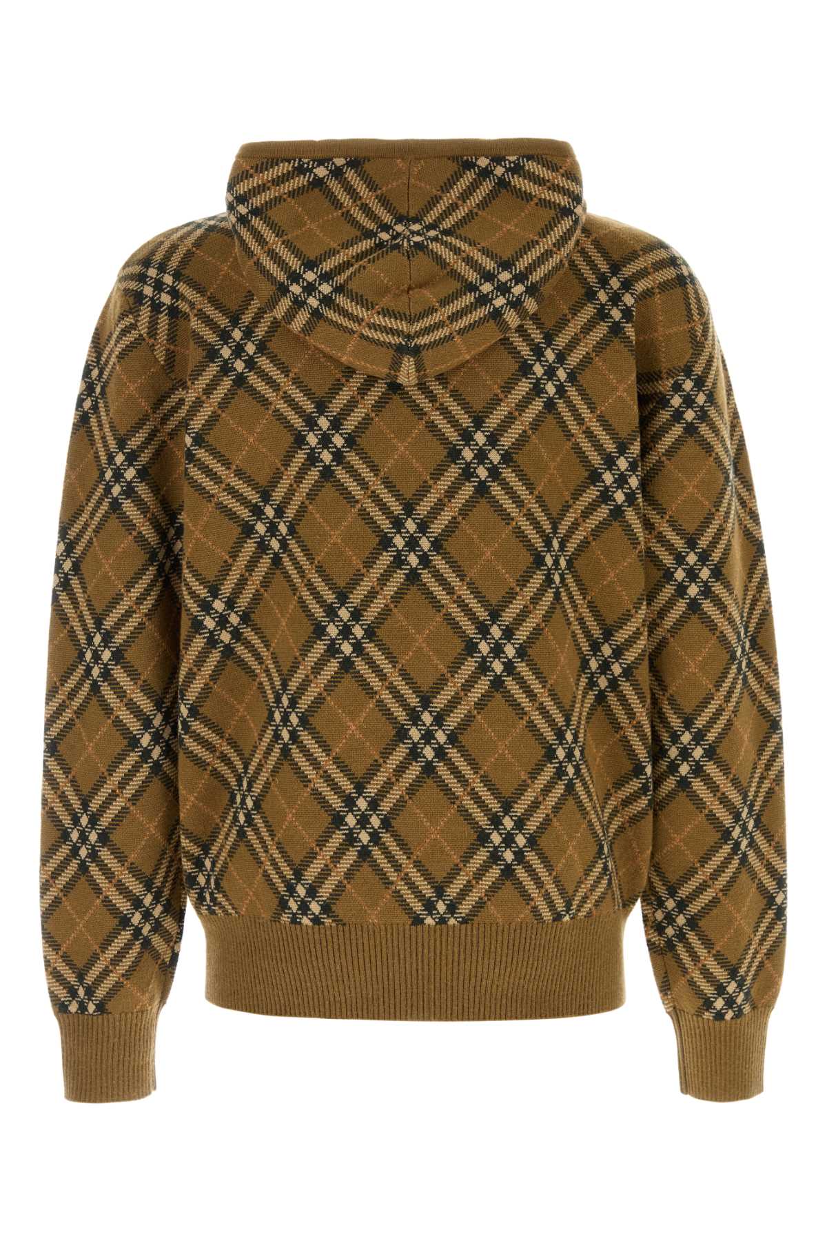 Shop Burberry Embroidered Wool Blend Sweatshirt In Shrewipcheck