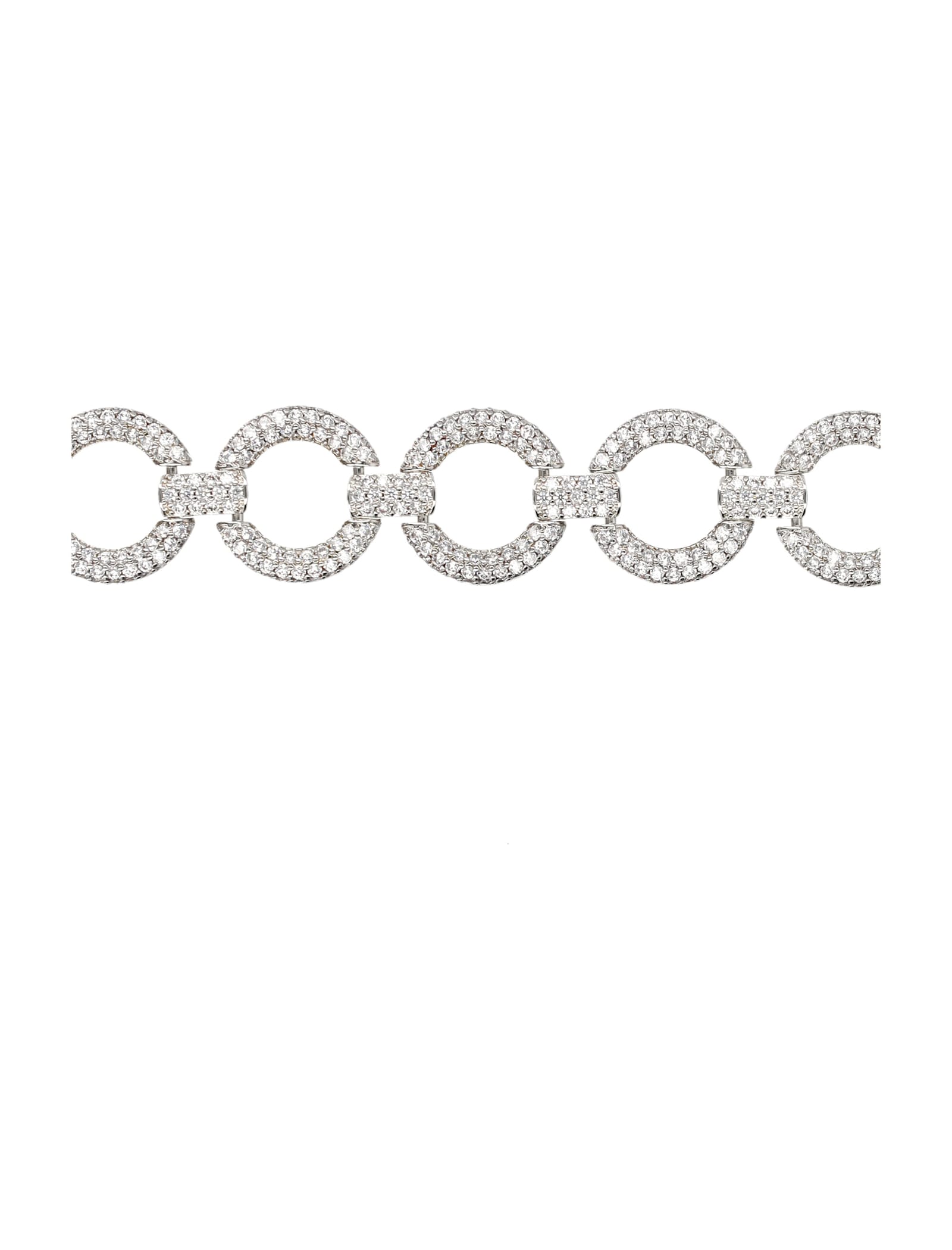 Self-portrait Crystal Link Choker Necklace In Silver