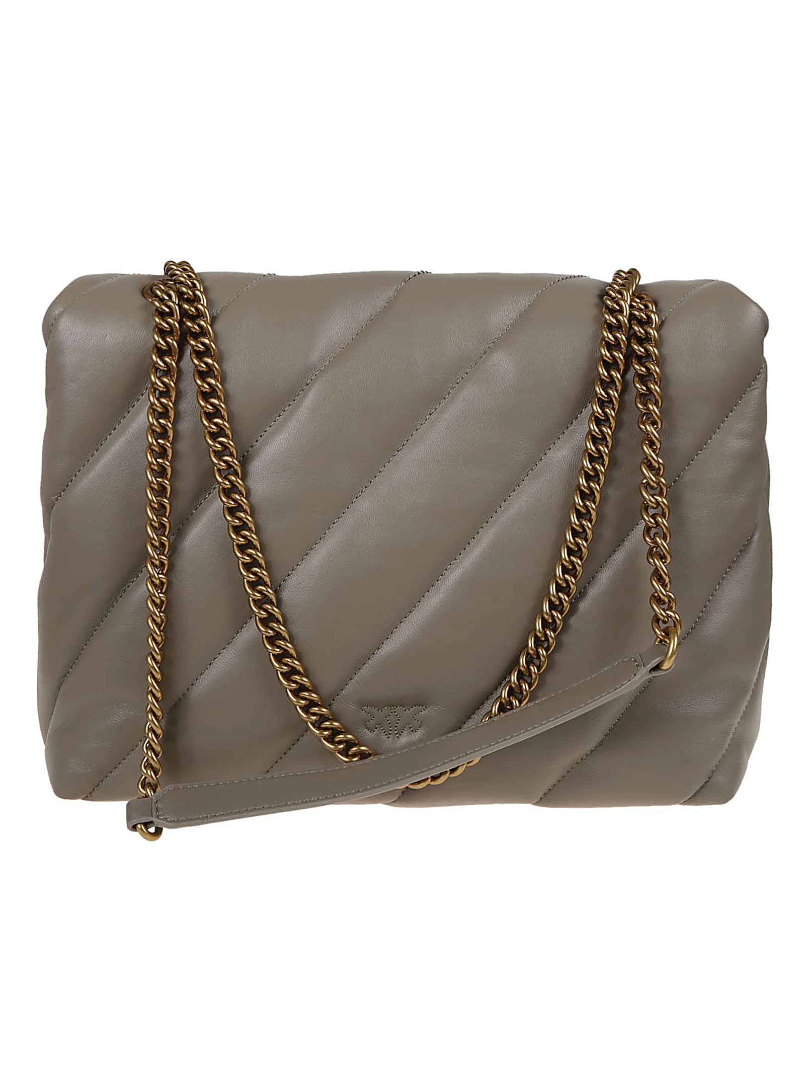 DKNY Beige Dun Leather Shoulder Bag 