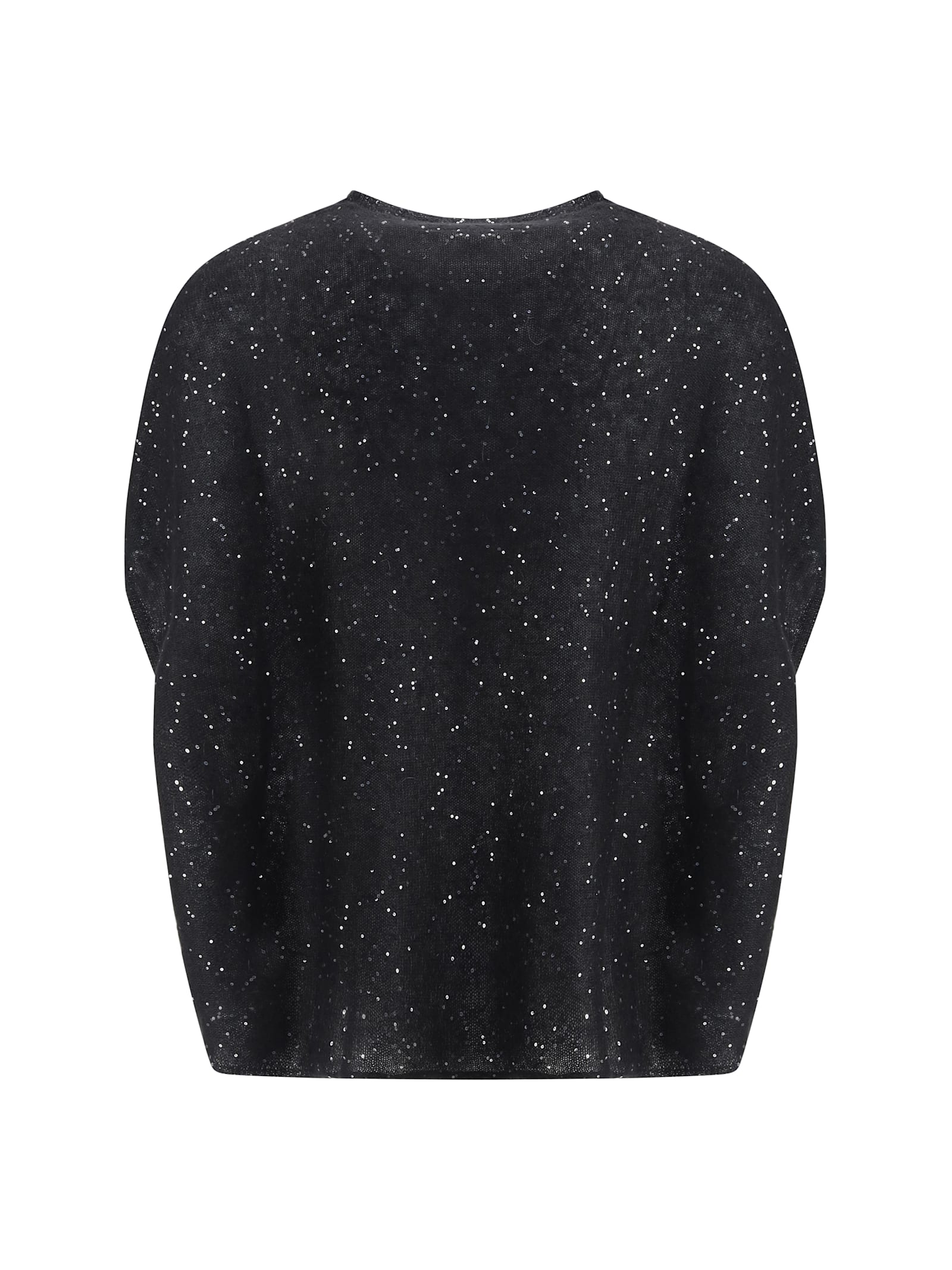Fabiana Filippi Embroidered Sequin Sweater In Nero