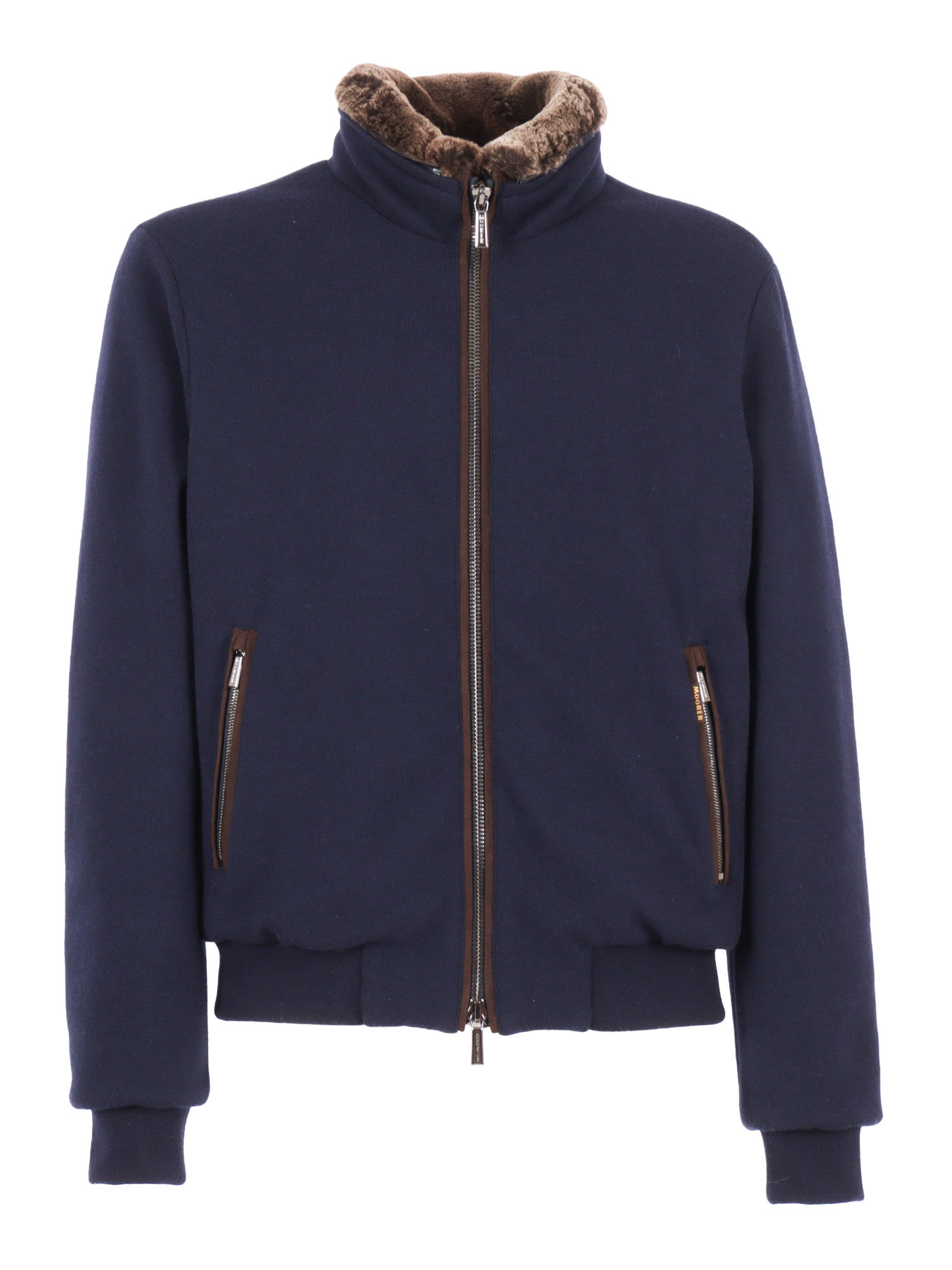 Moorer Bellati-mrw Jacket With Plush Lining In Blue