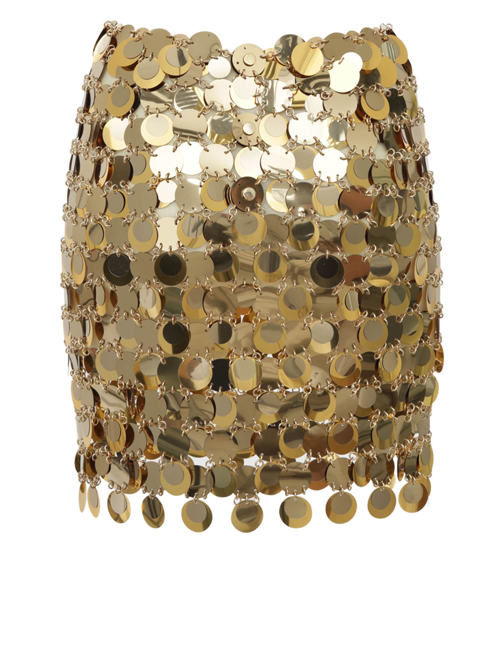 Shop Paco Rabanne Paco The Gold Sparkle Discs Mini Skirt