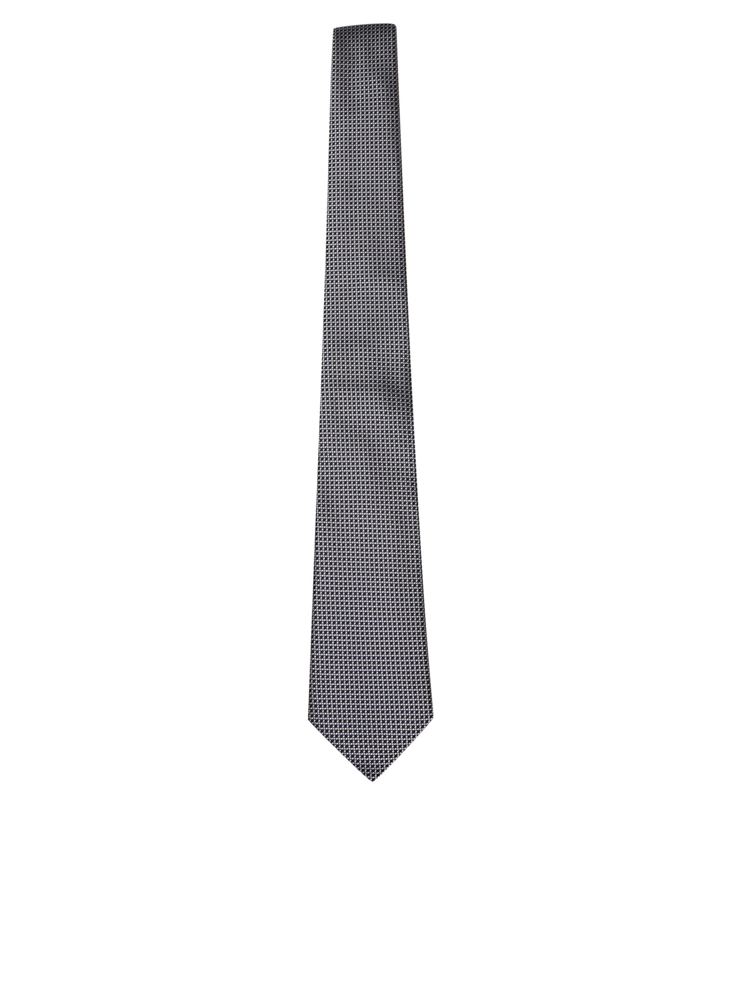 Shop Canali Micropattern White/grey/black Tie