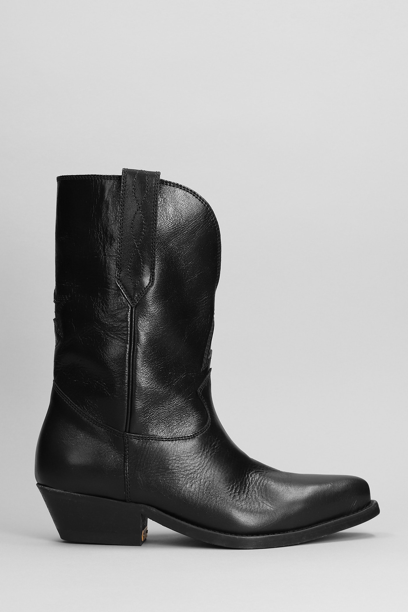 Wish Star Texan Boots In Black Leather