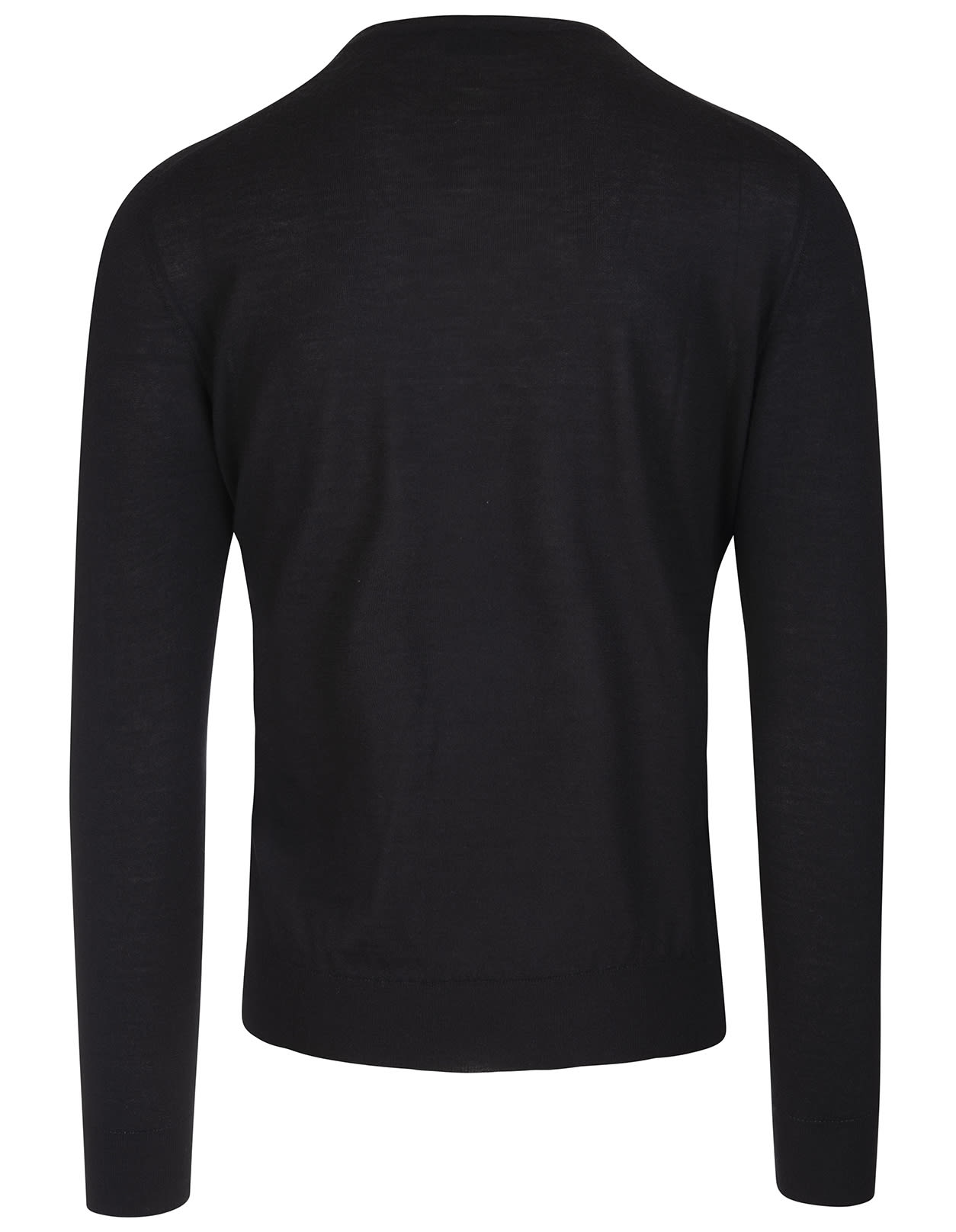 Shop Fedeli Man Black Cashmere Pullover With V-neck