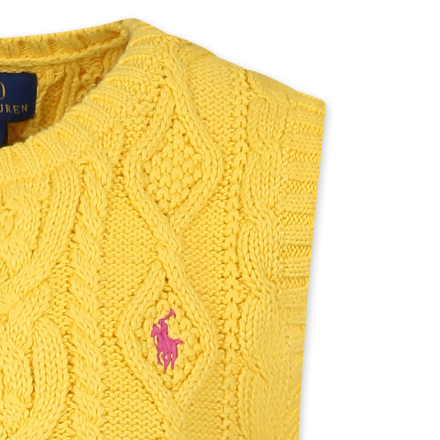 Polo Ralph Lauren Yellow Vest For Girl With Horse In Yellow
