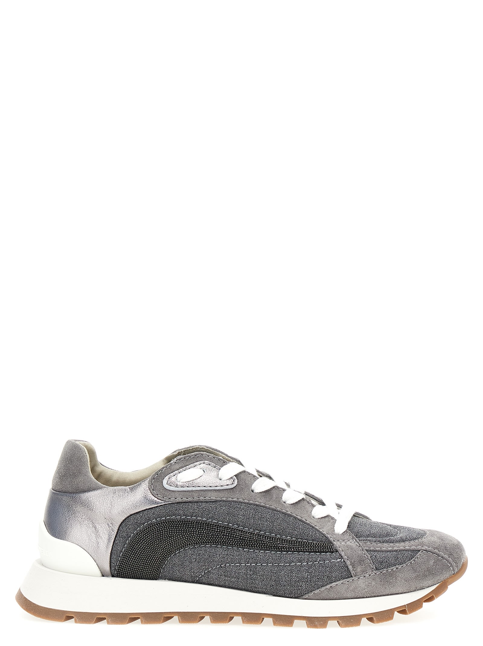 Shop Brunello Cucinelli Monile Sneakers In Gray