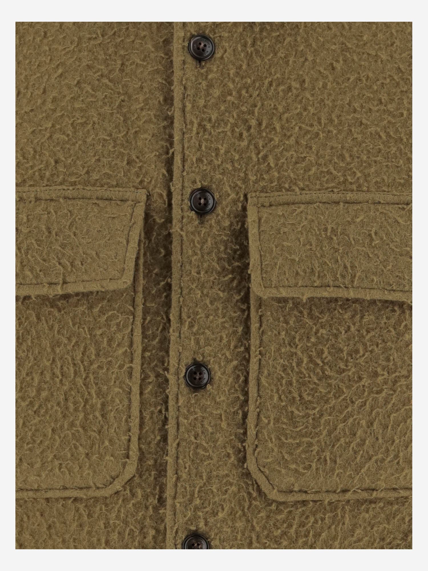 Woolrich Wool Blend Overshirt In Green