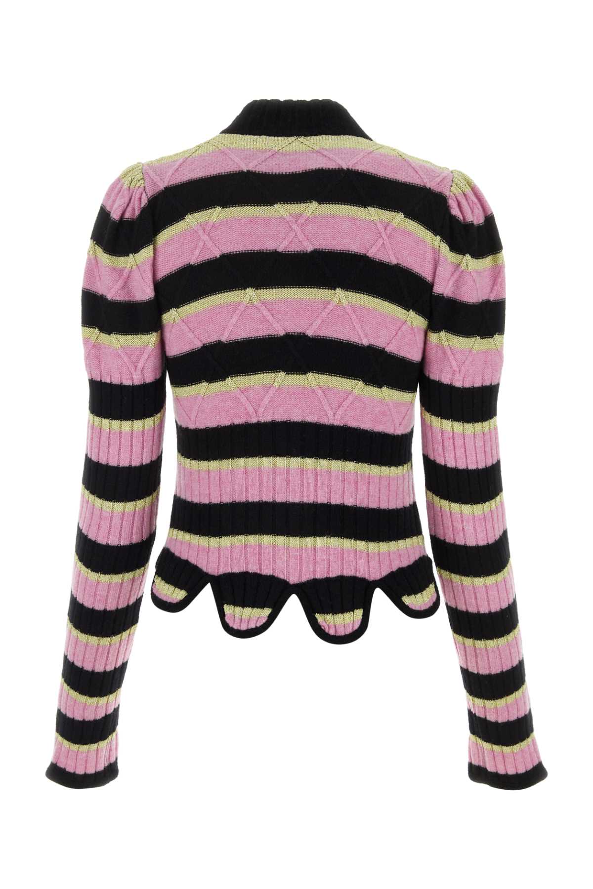 Shop Cormio Multicolor Wool Blend Cardigan In Pinkyellow