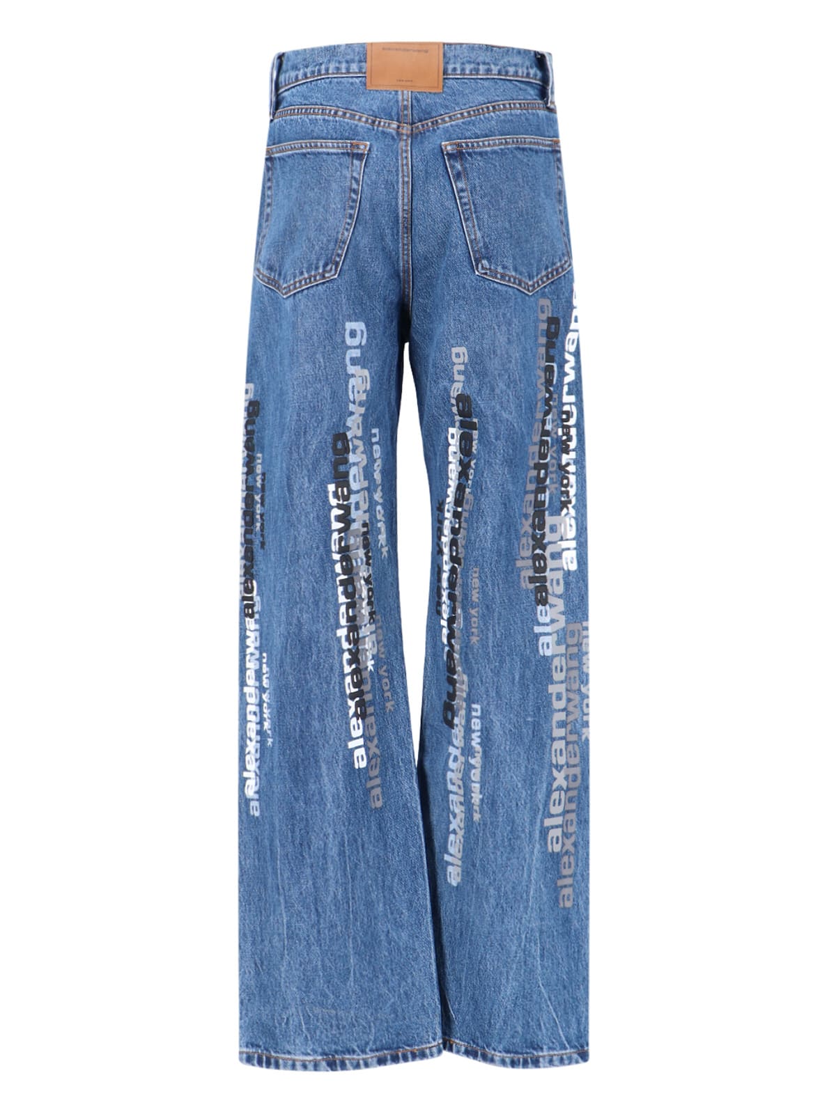 Alexander Wang Straight-leg Mid-rise Jeans With Finish In Blue