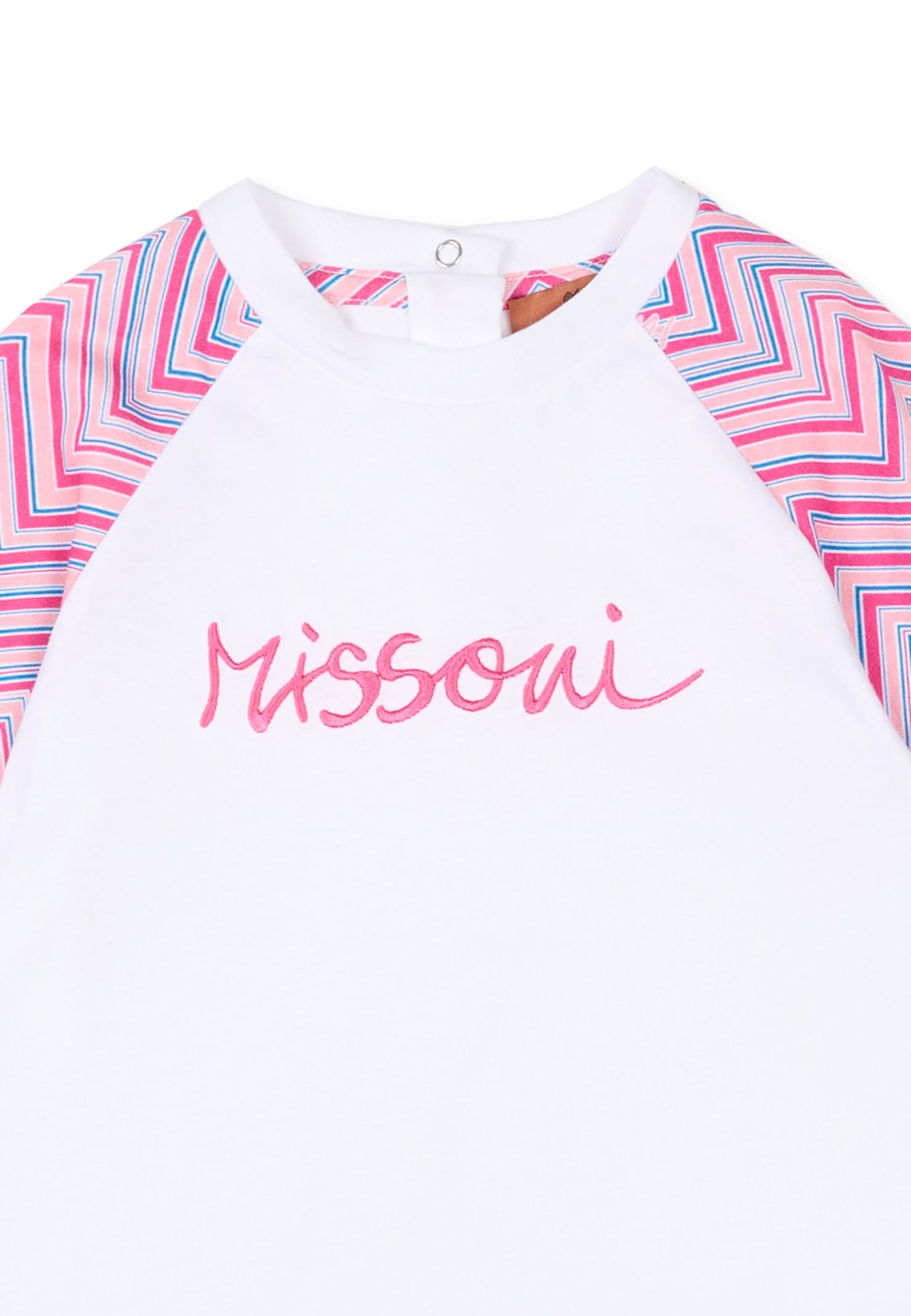 Missoni White T-shirt For Baby Girl With Logo In White